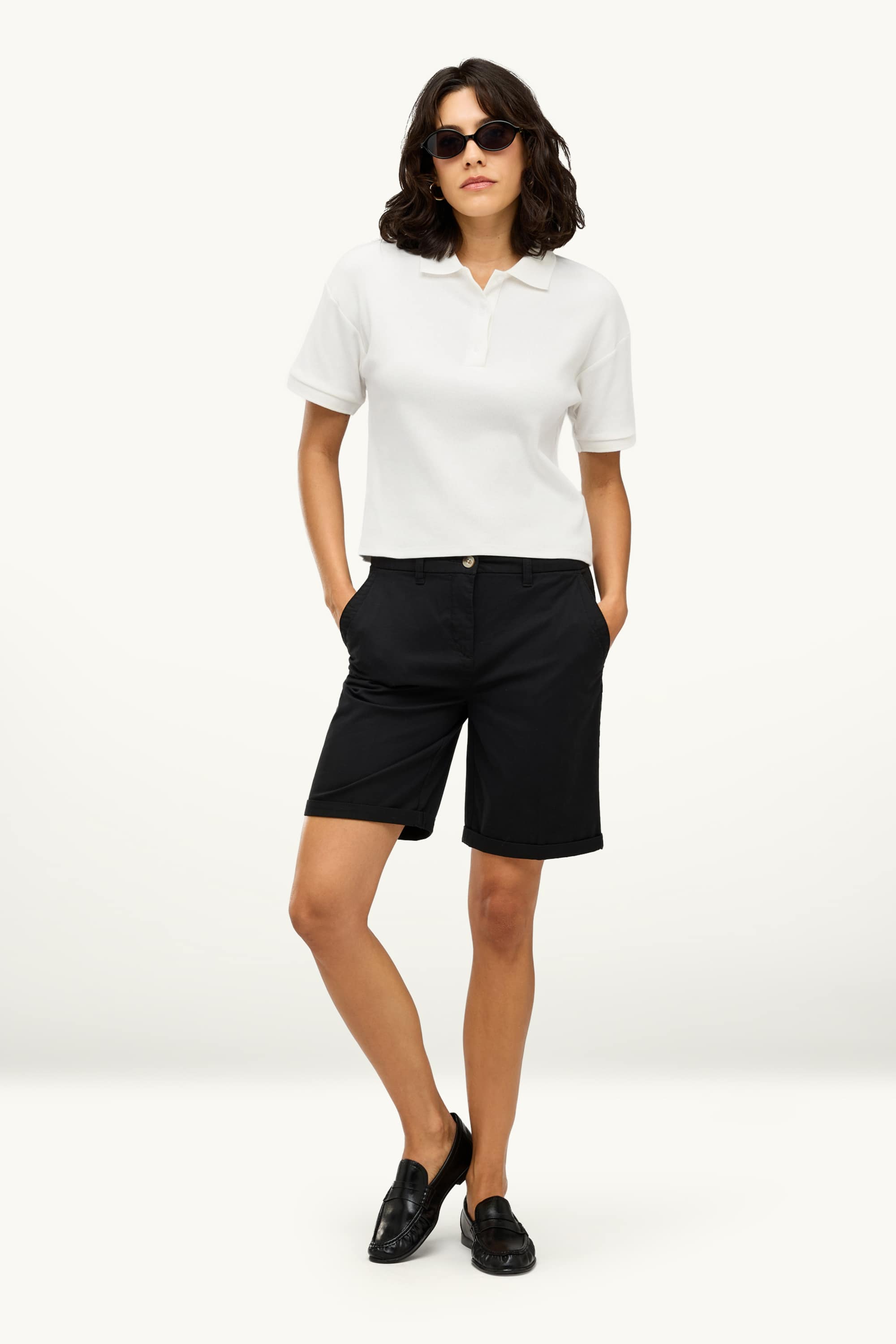 Polo shirt - regular fit - ribbed white