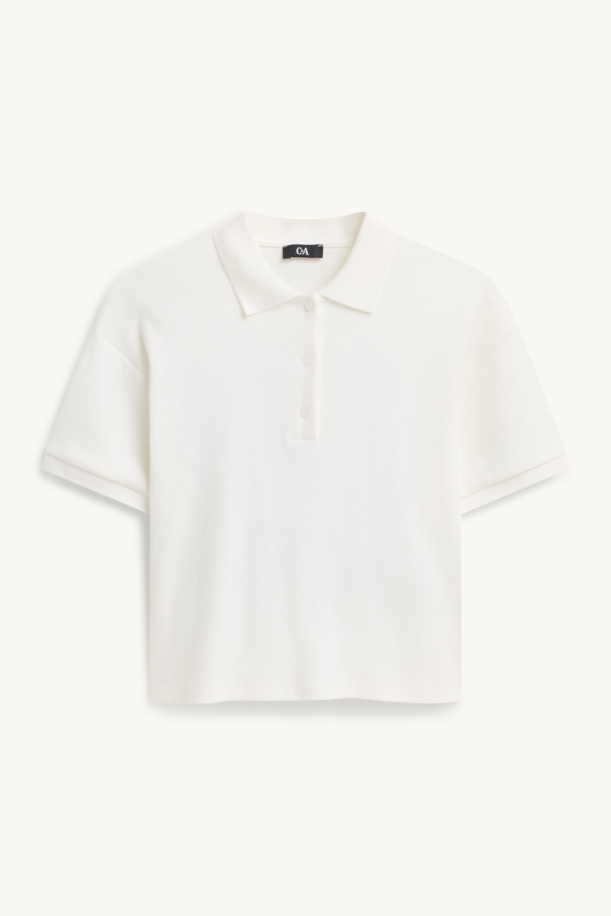 Polo shirt - regular fit - ribbed white