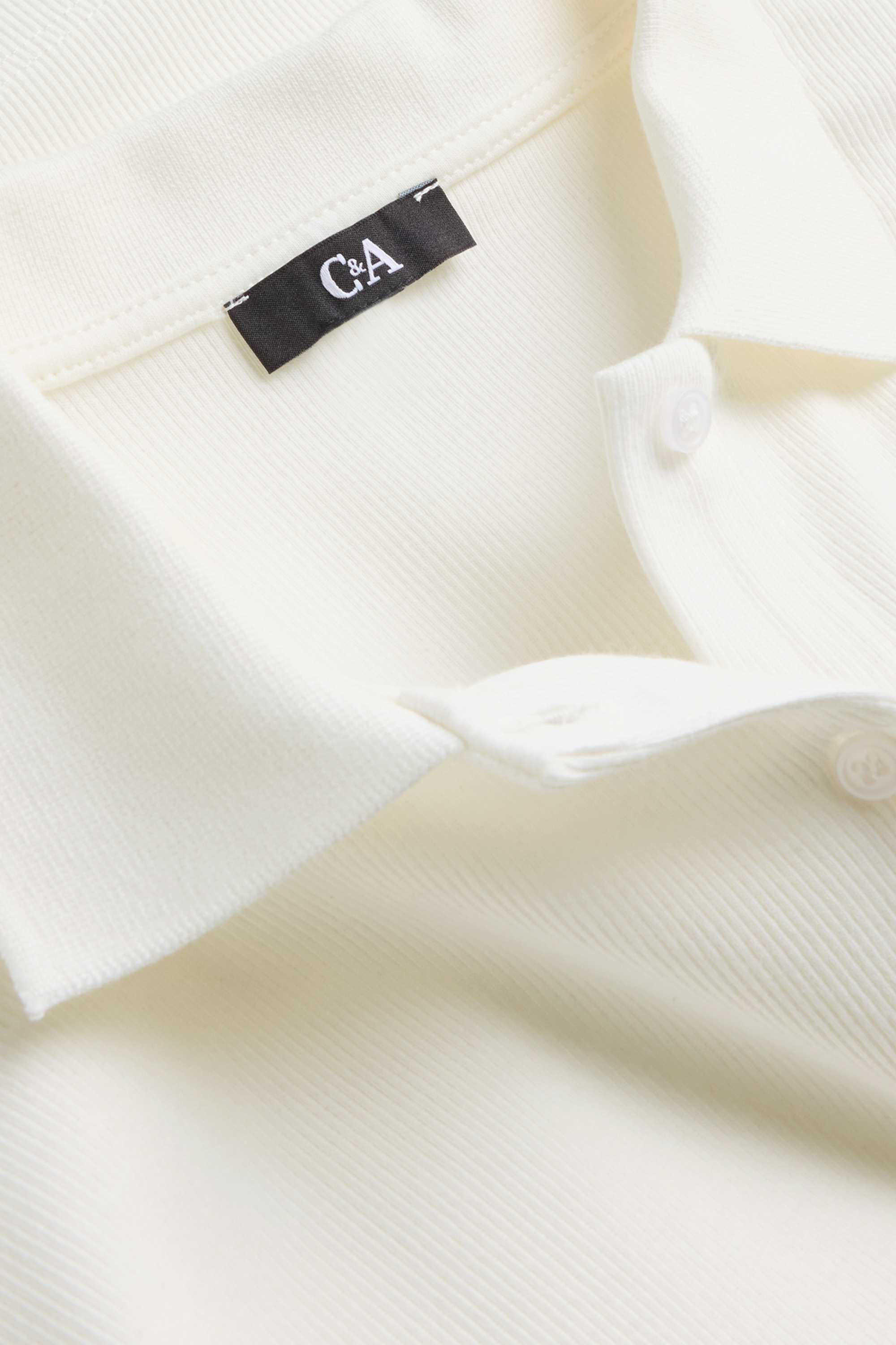 Polo shirt - regular fit - ribbed white