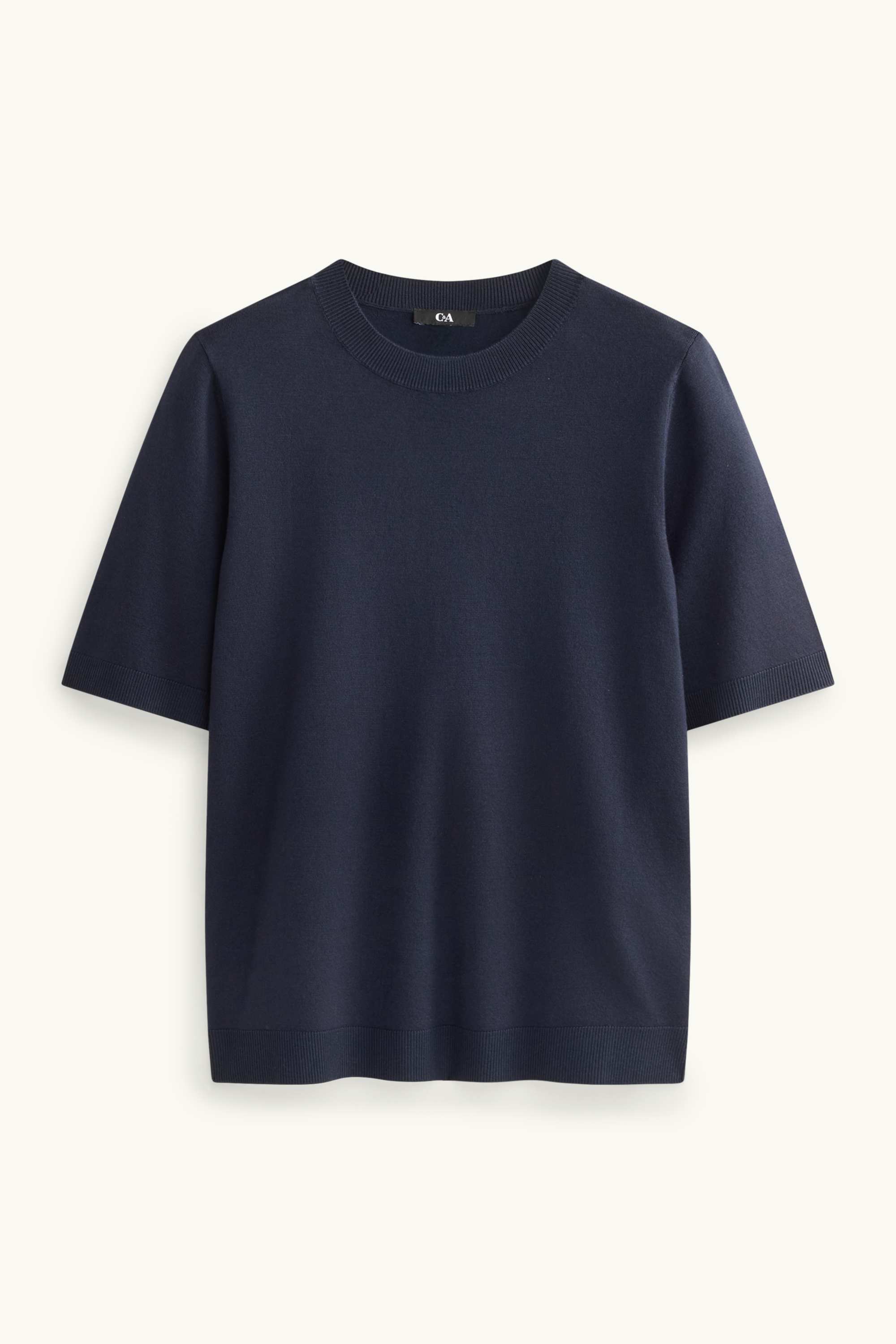 Knitted jumper - short sleeve dark blue