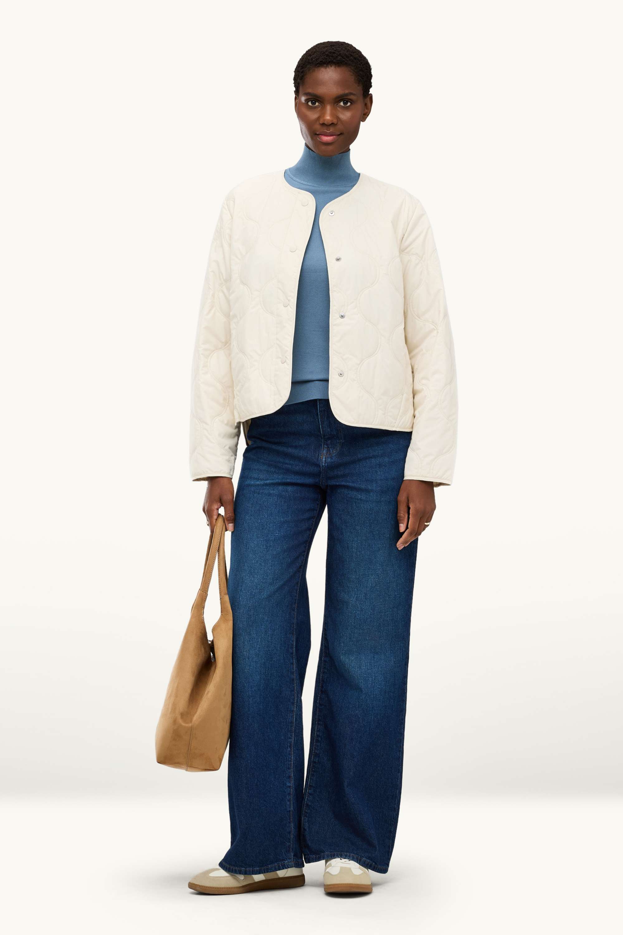 Knitted jumper - short sleeve blue