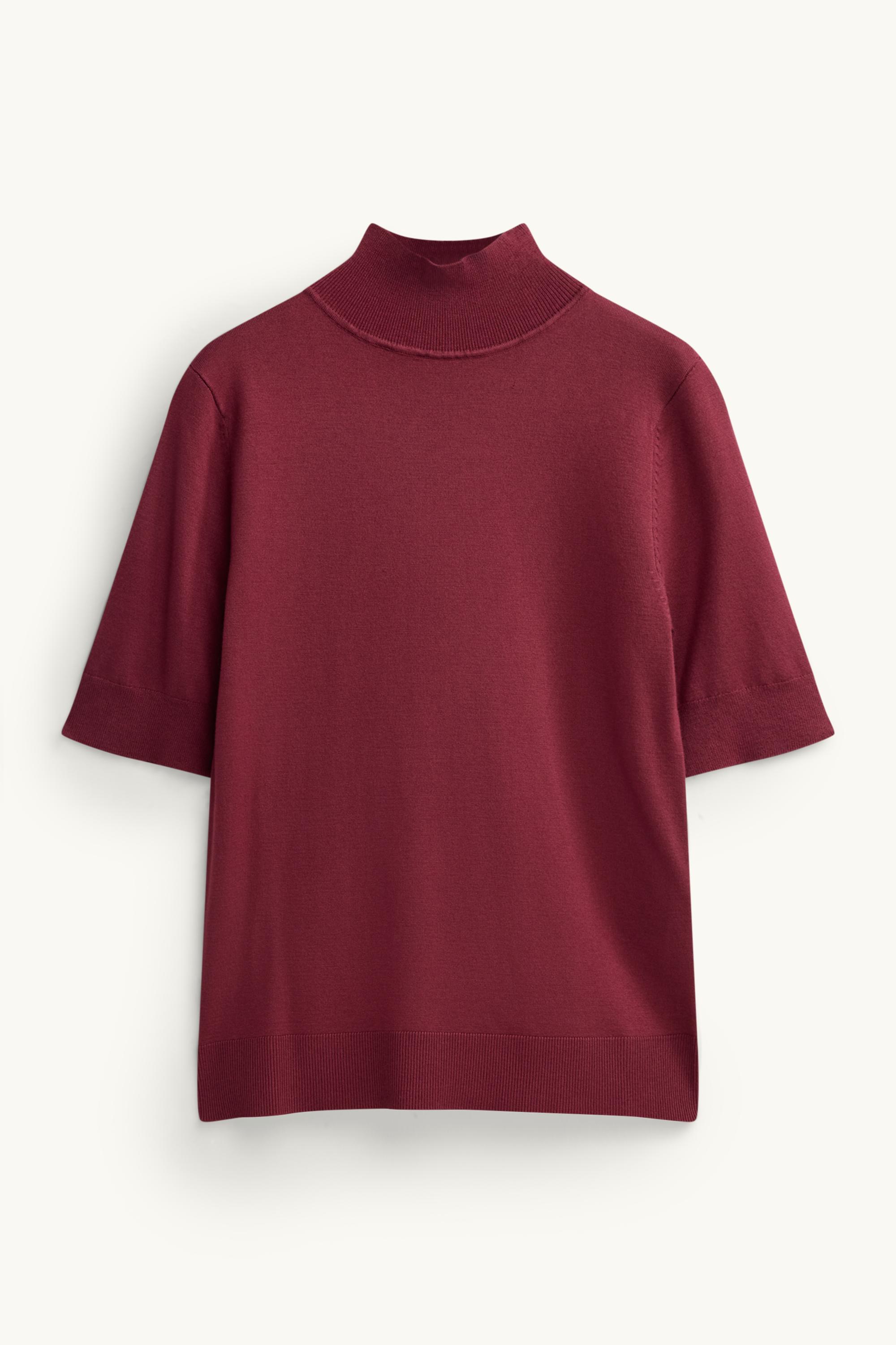 Knitted jumper - short sleeve bordeaux