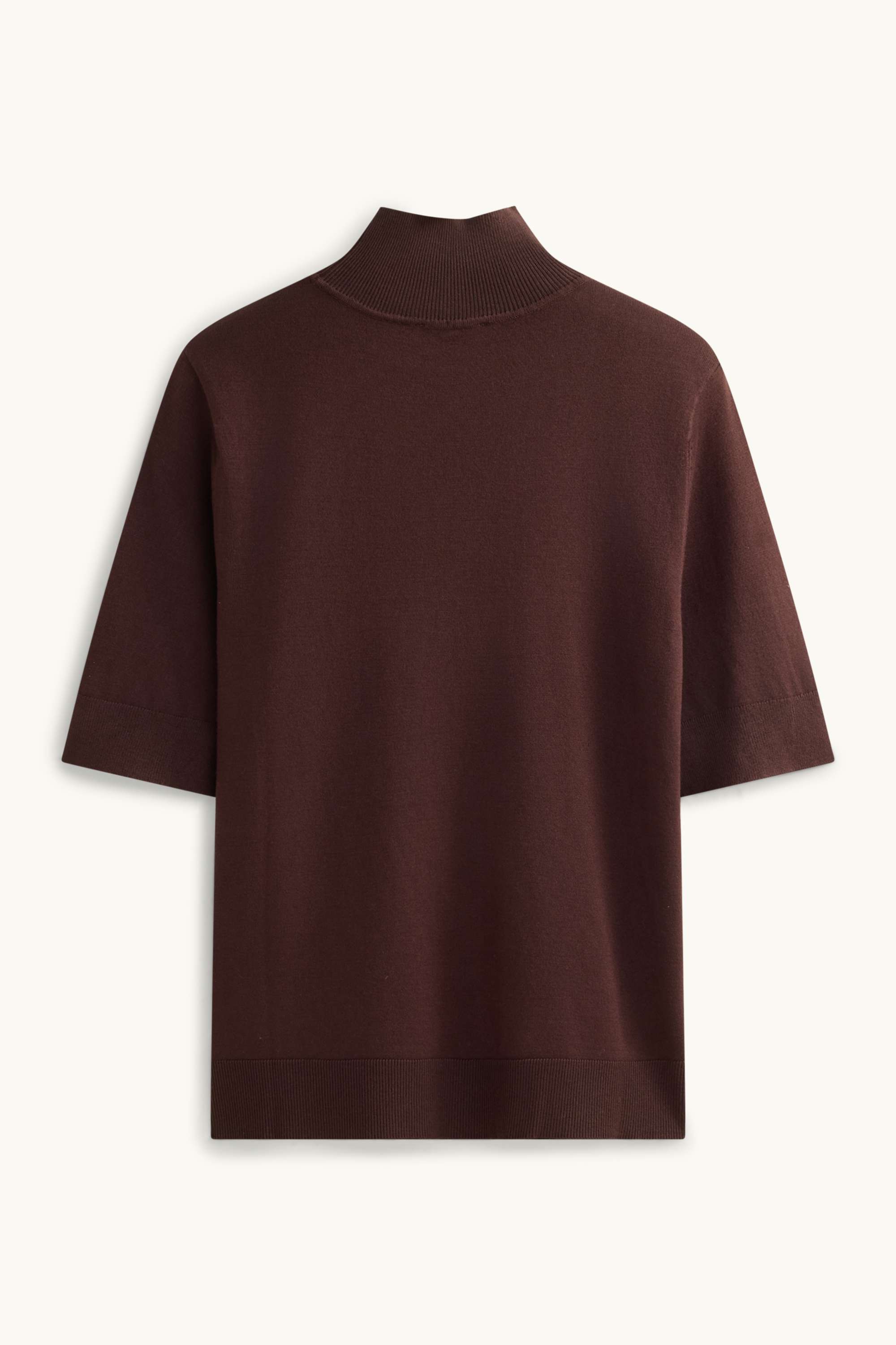 Knitted jumper - short sleeve dark brown