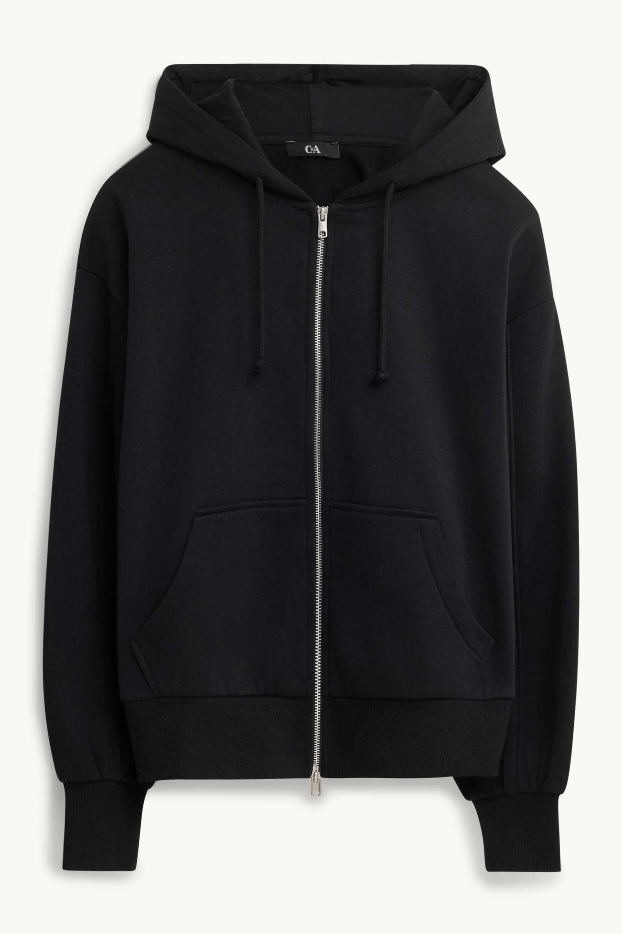 Zip-through hoodie black