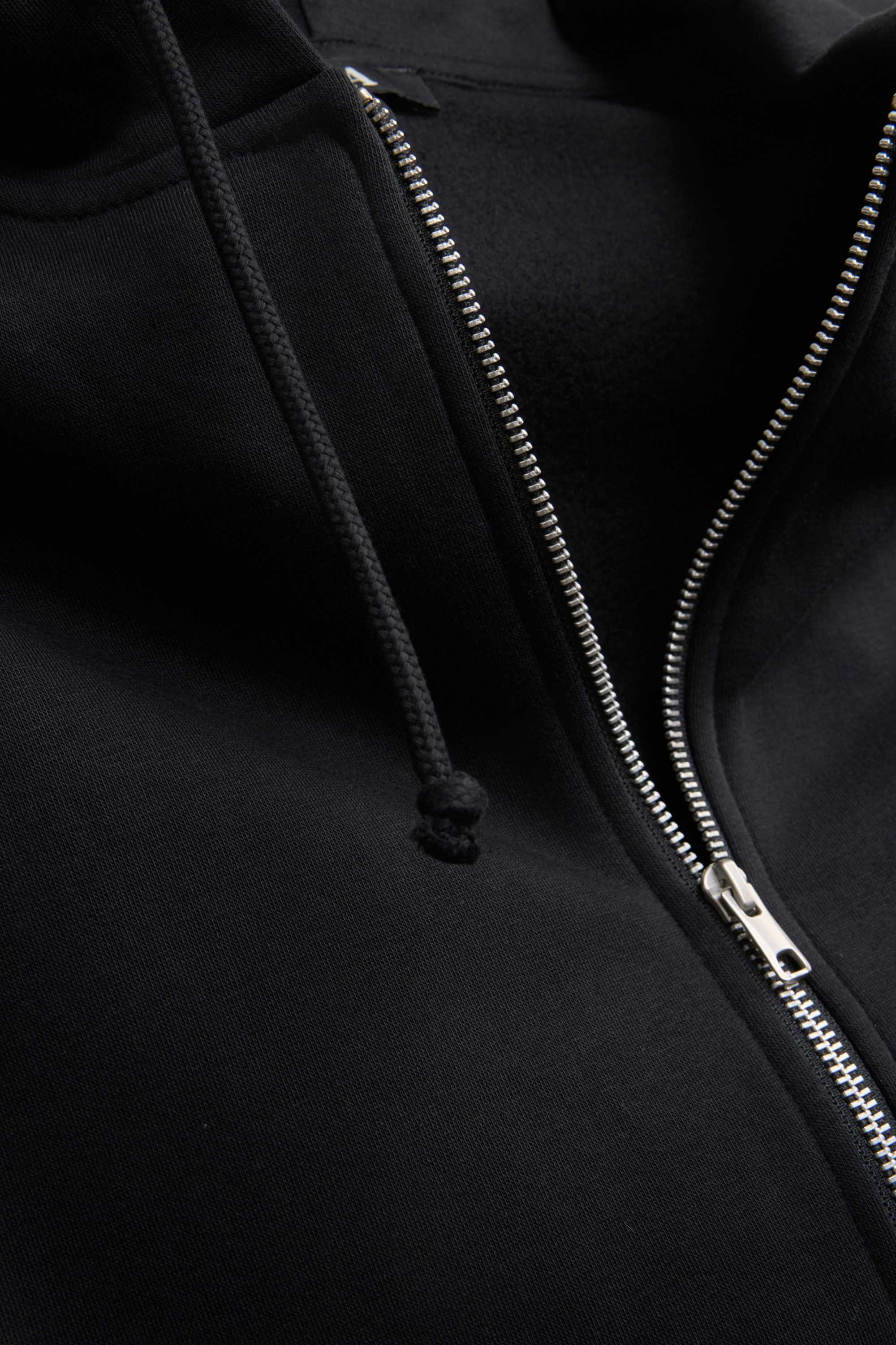 Zip-through hoodie black