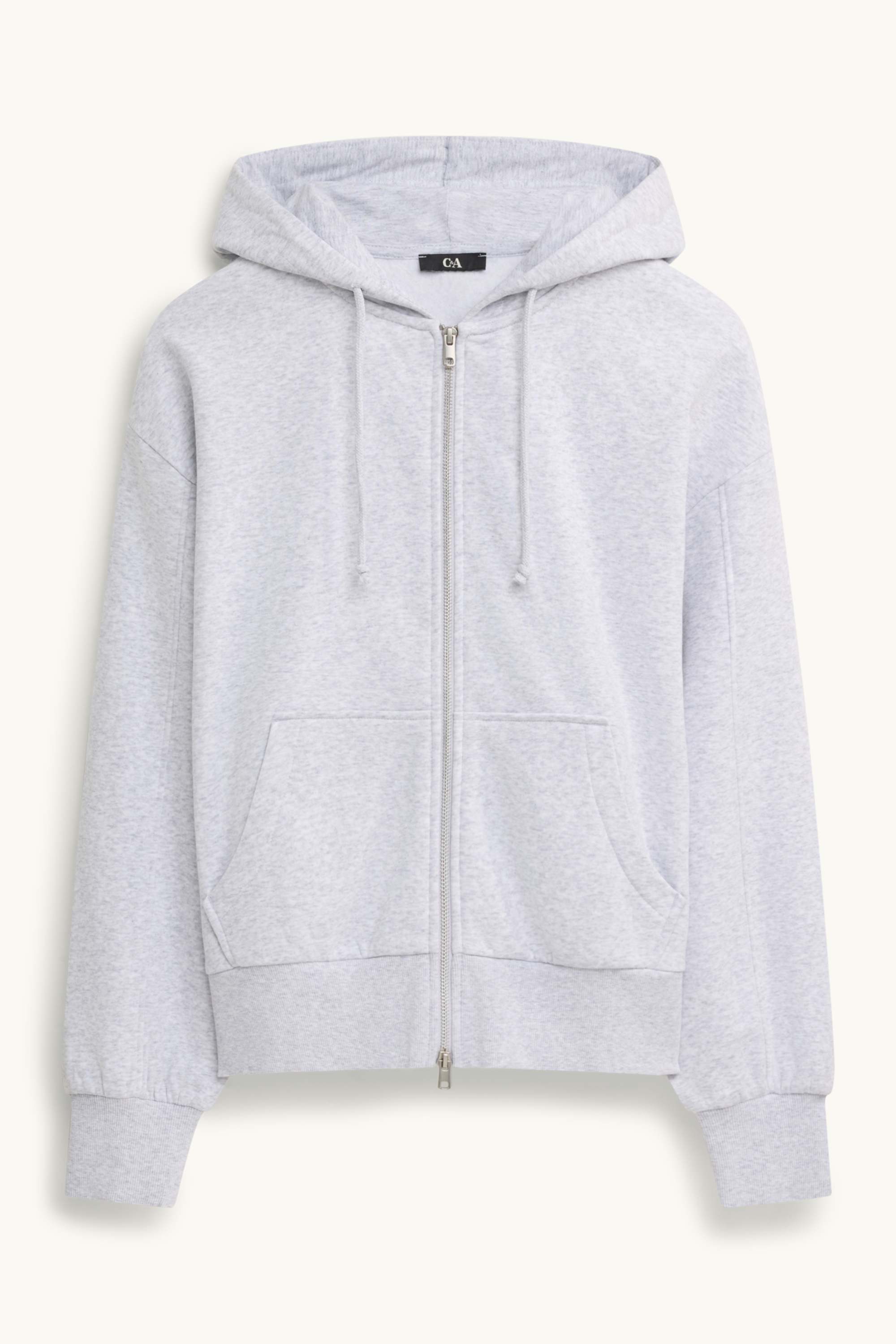 Zip-through hoodie light gray-melange