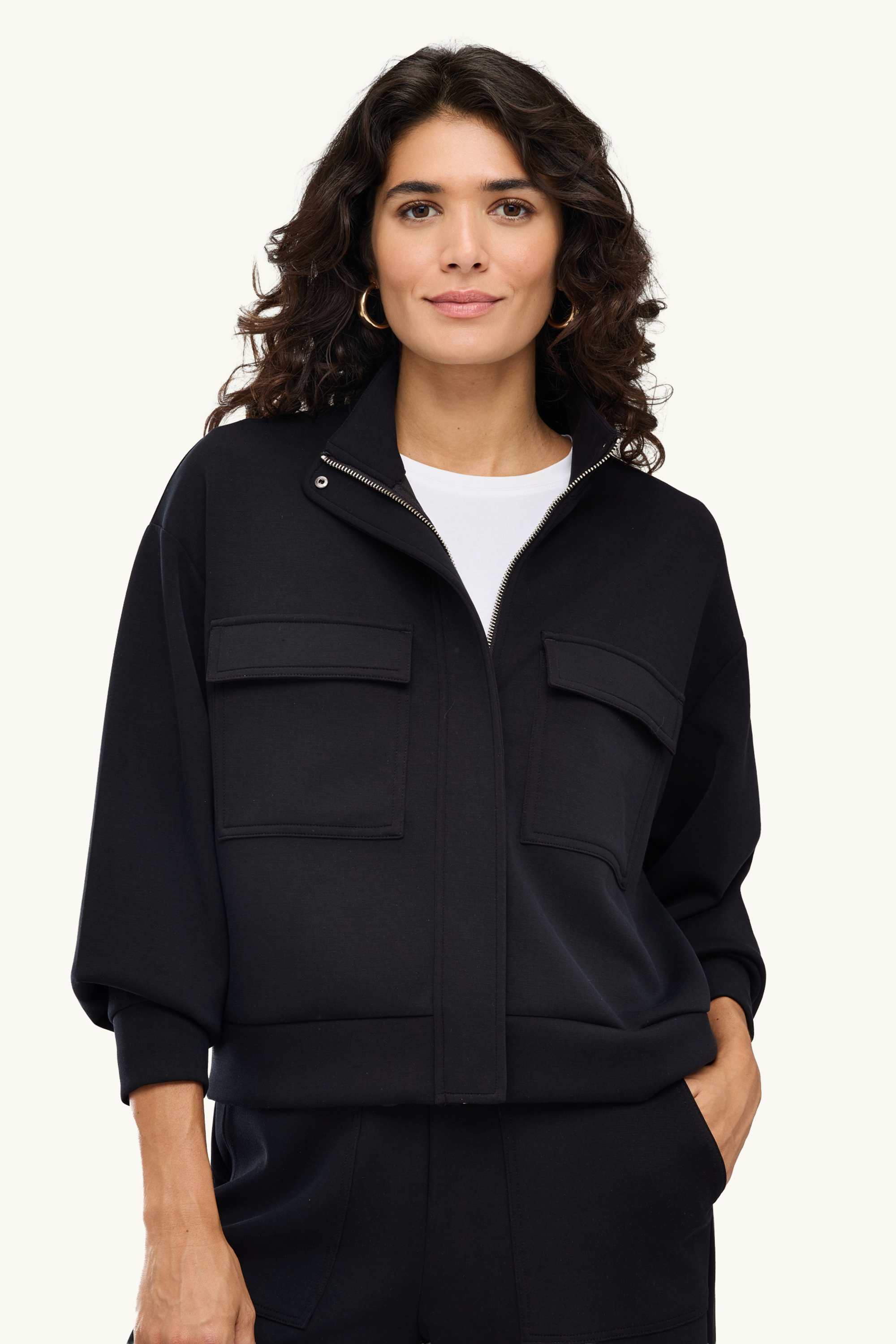Zip-through sweatshirt black