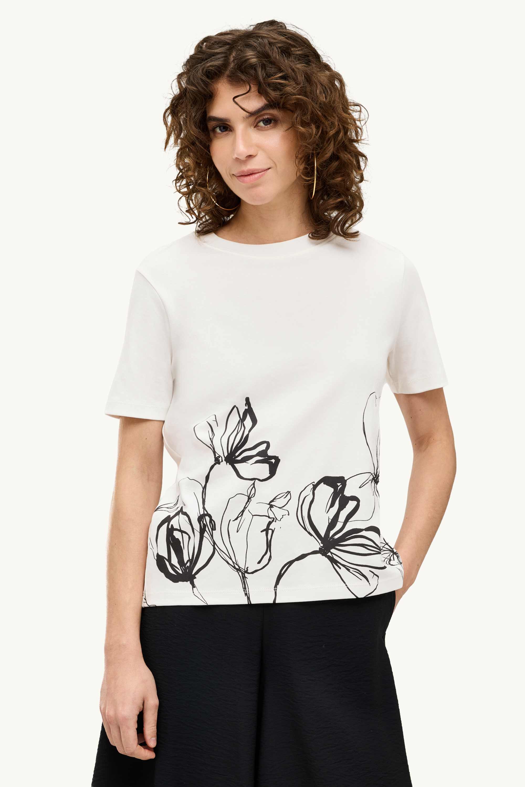T-shirt - regular fit - floral white