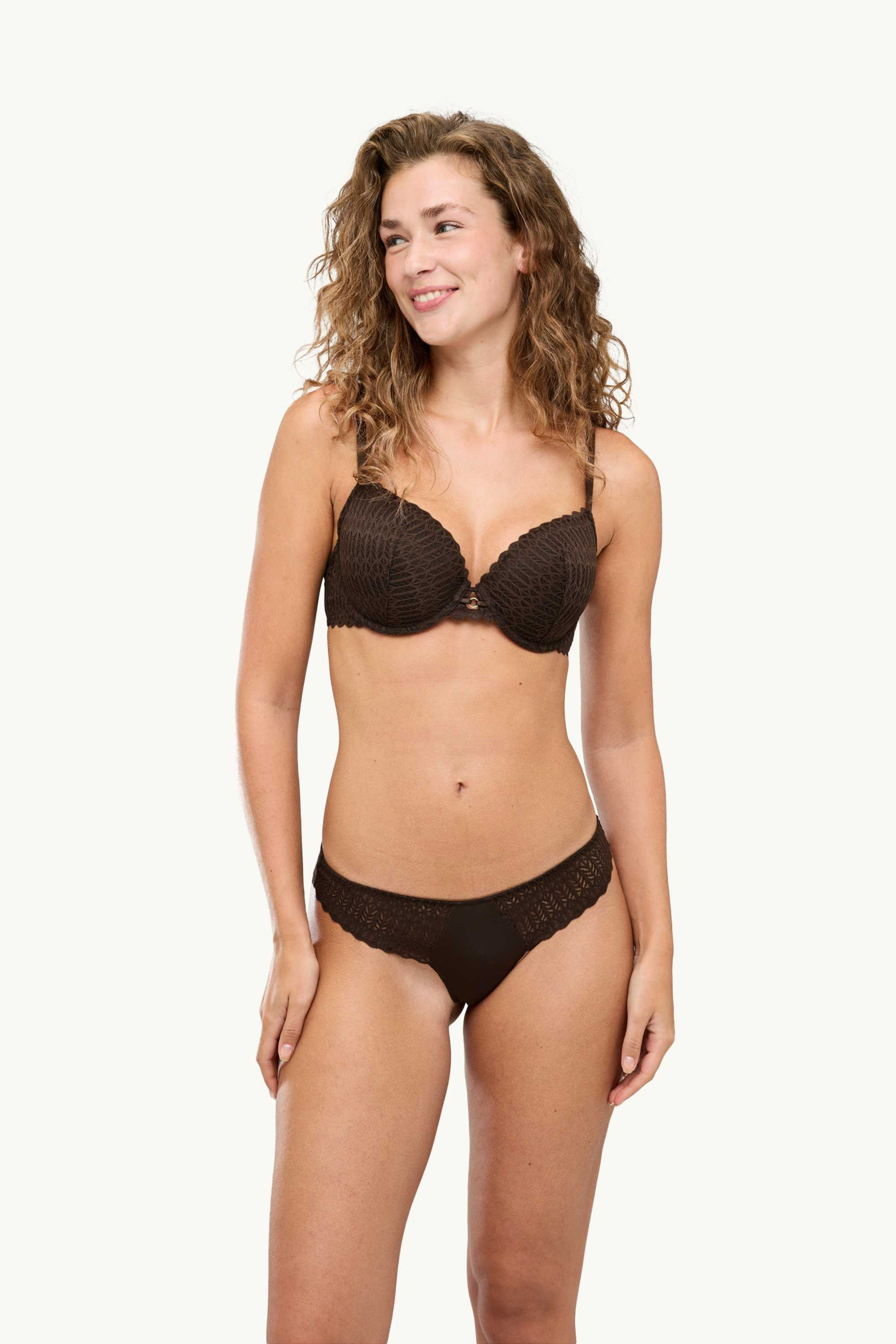 Underwire bra - FULL COVERAGE - padded dark brown