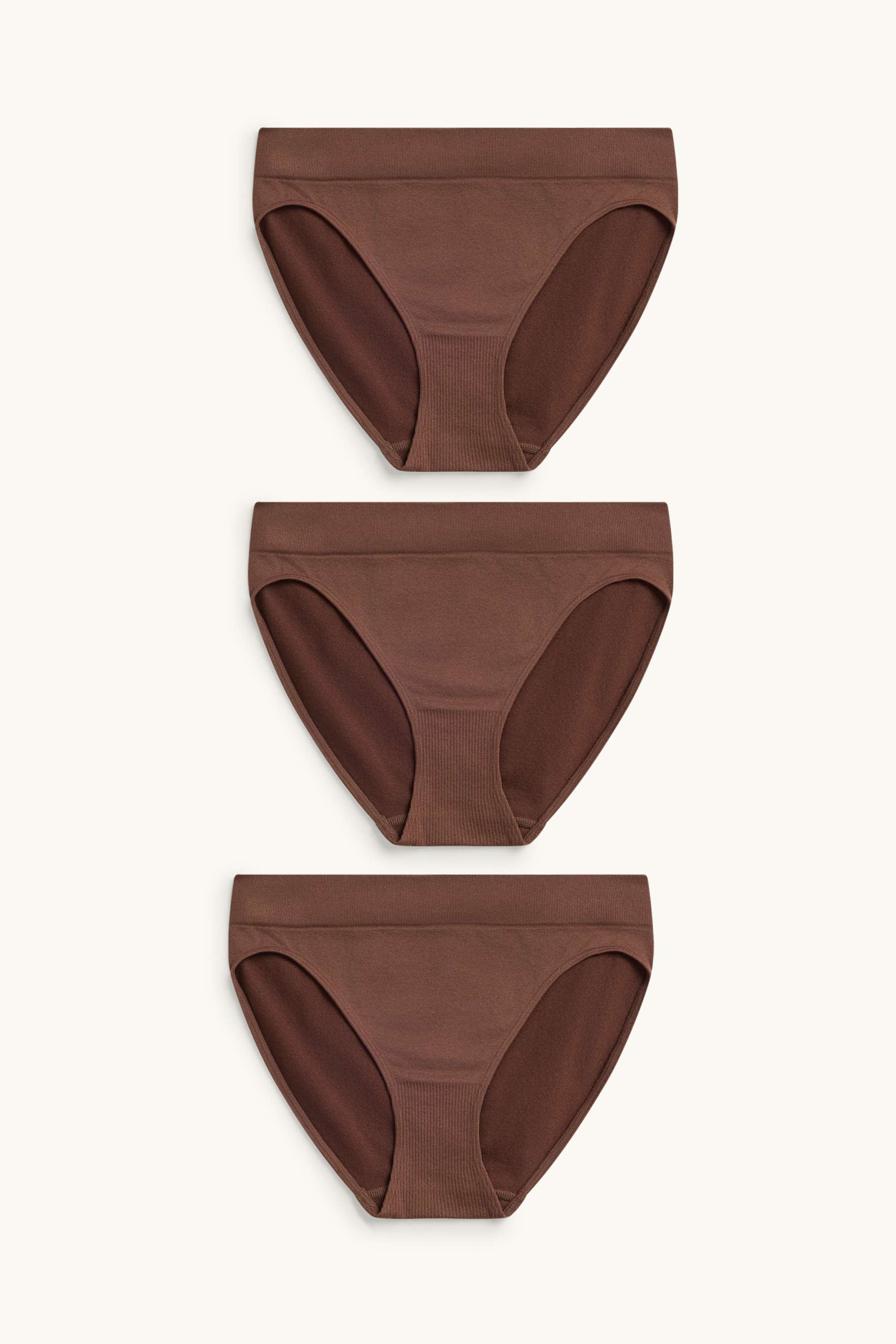 Multipack of 3 - knickers - seamless brown