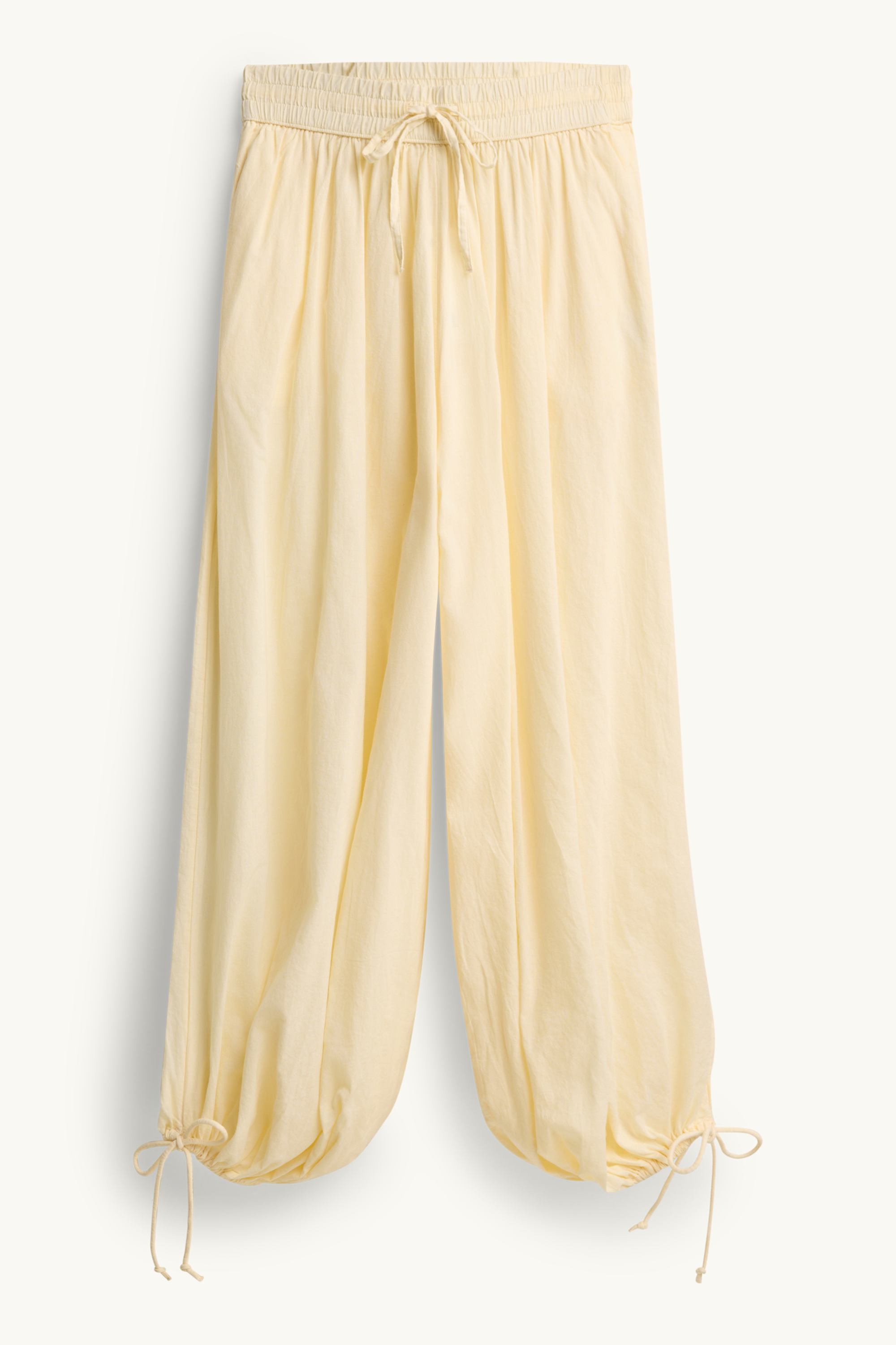 Harem trousers - mid-rise waist - balloon leg yellow