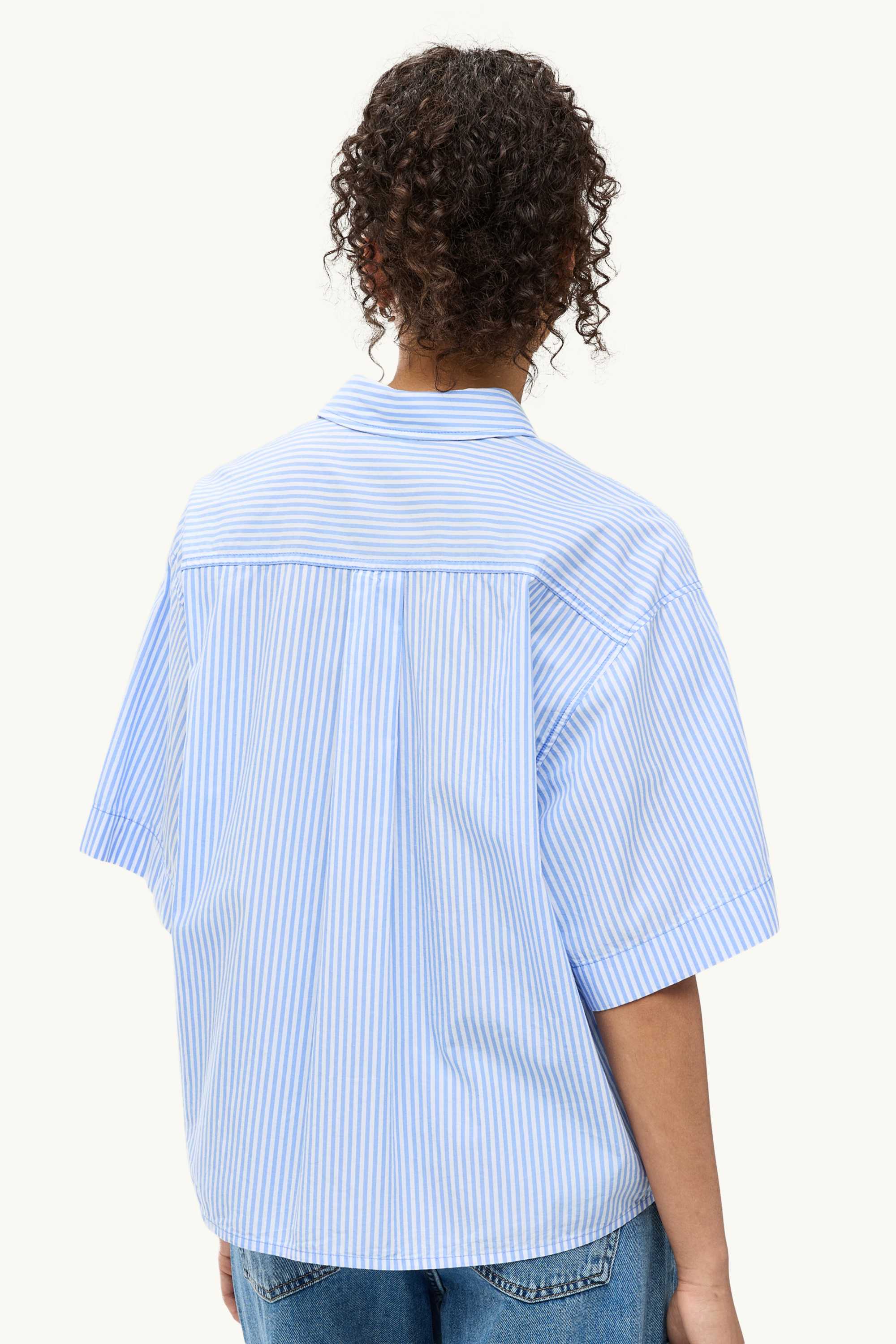 Shirt blouse - striped light blue