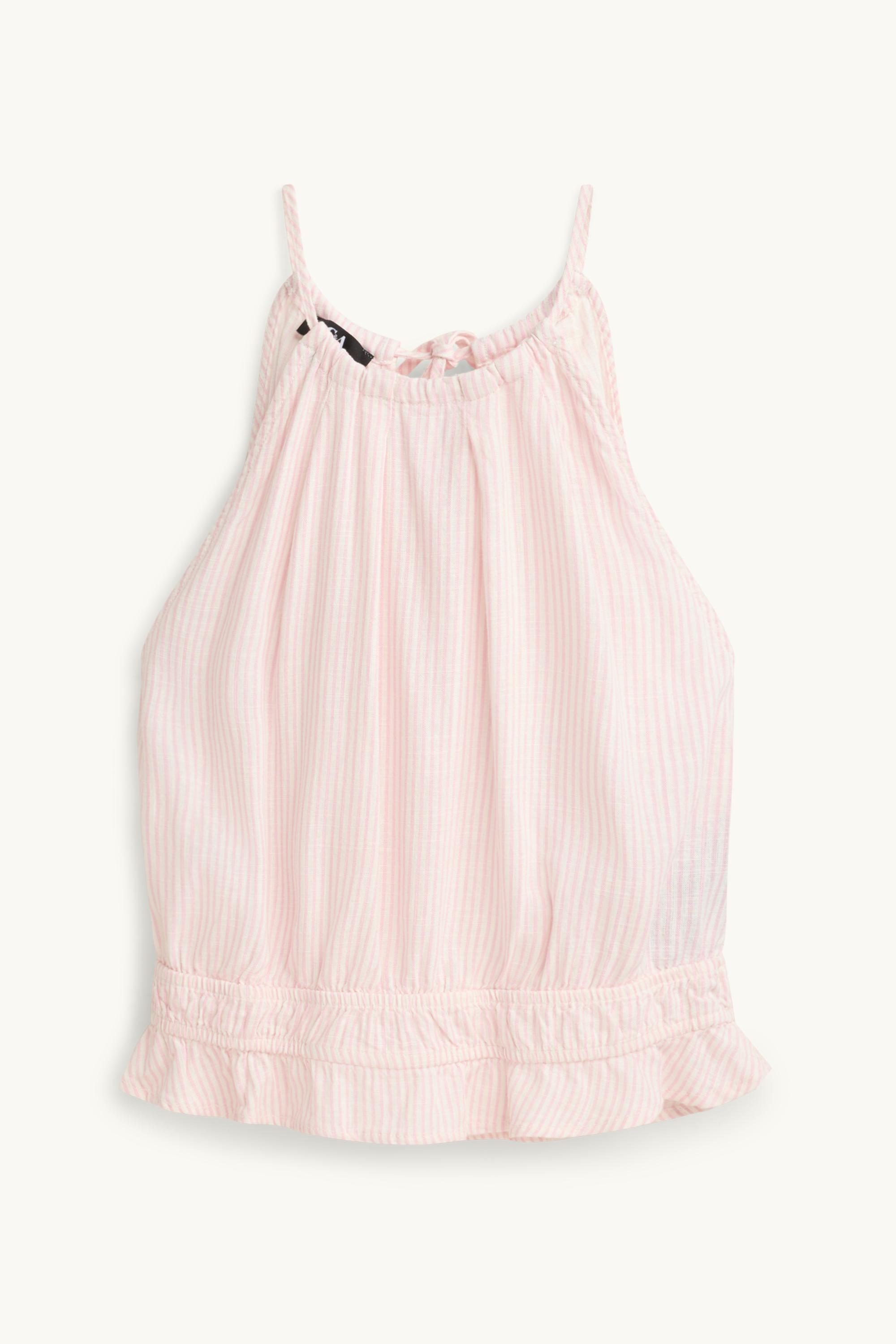 Blouse top - striped white / rose