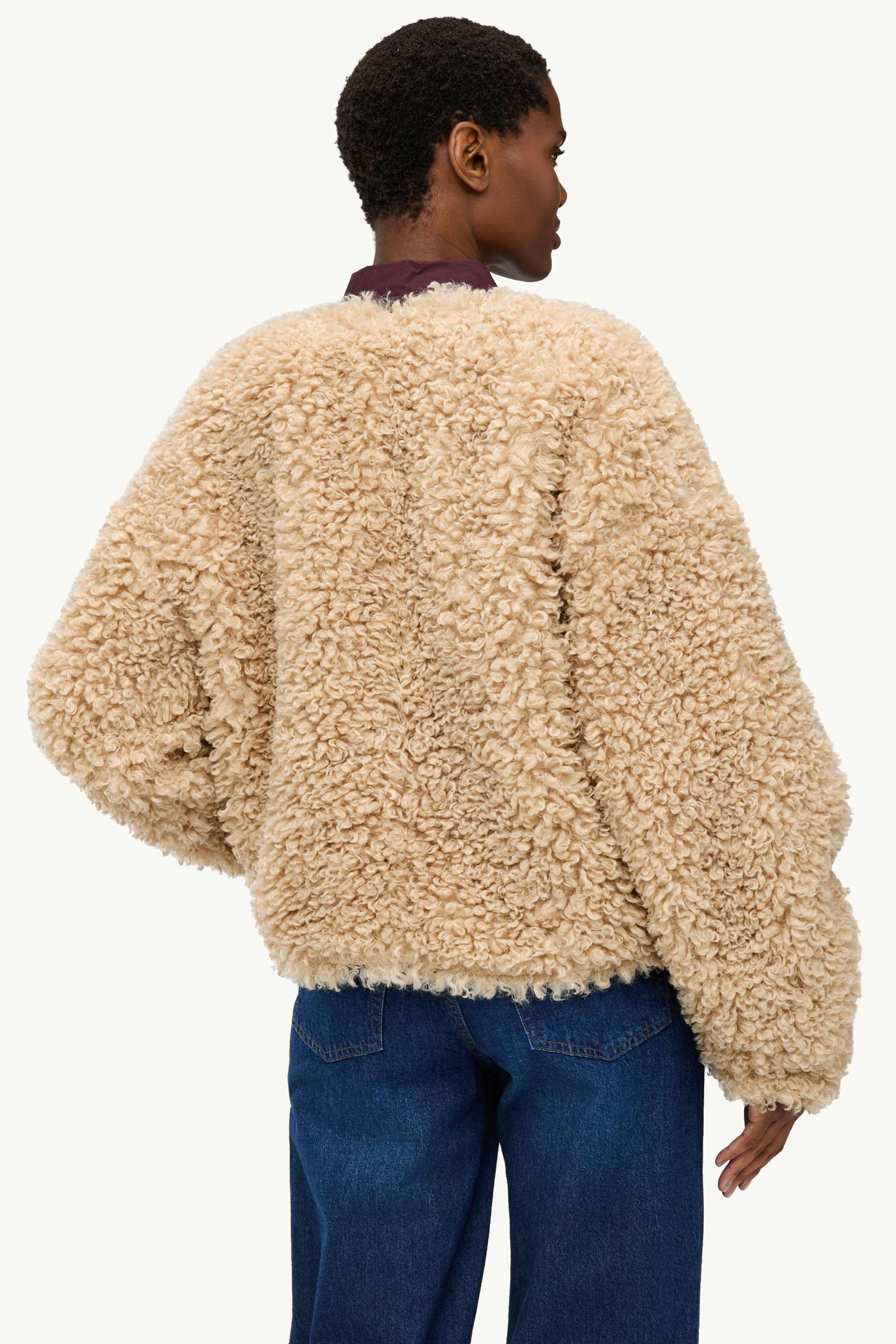 Teddy fur jacket beige