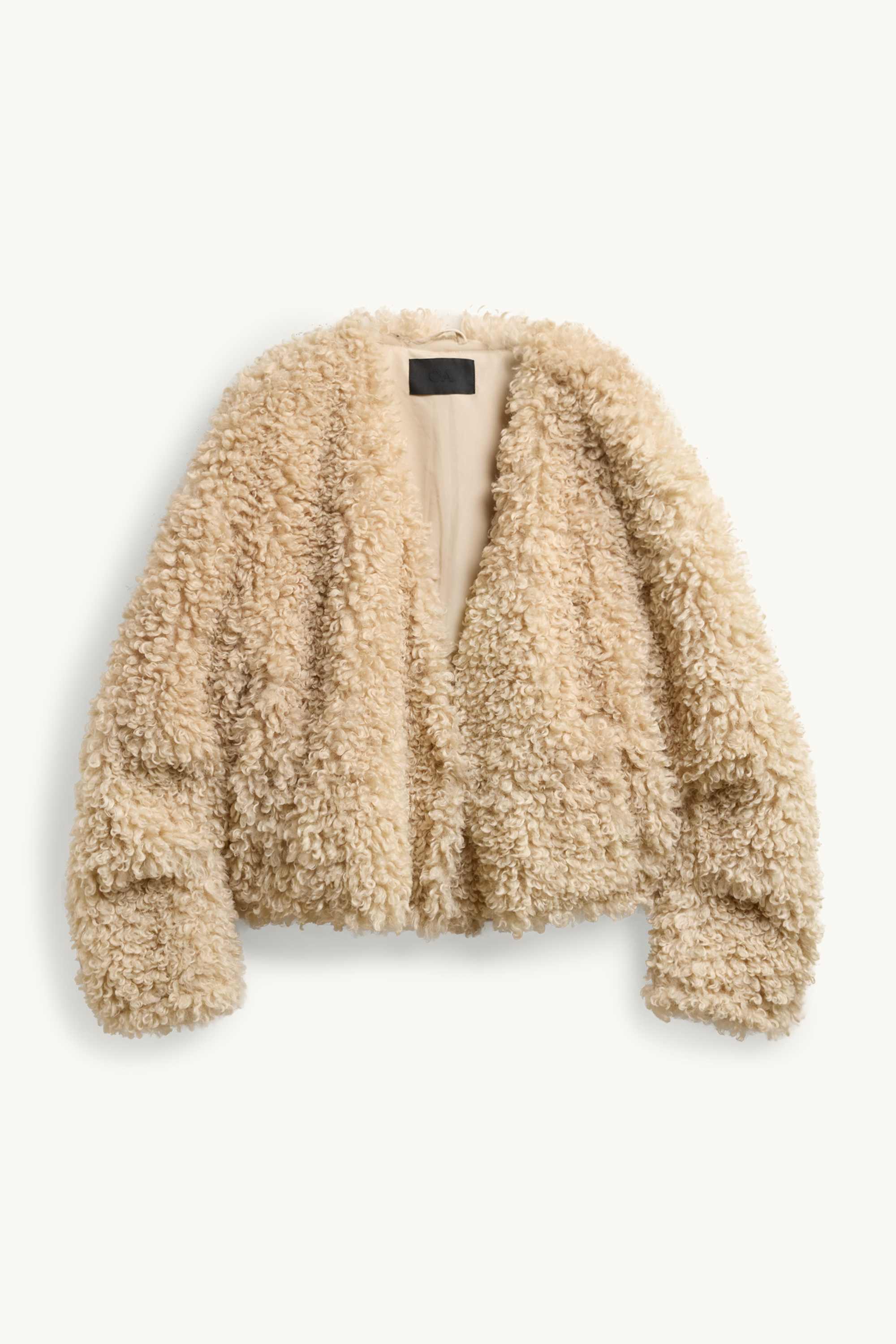 Teddy fur jacket beige