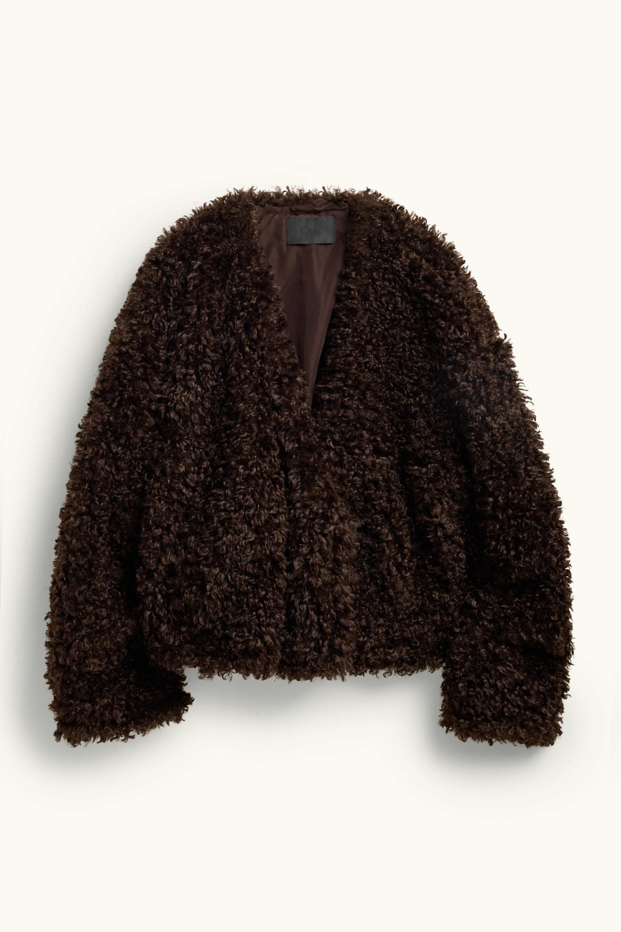 Teddy fur jacket dark brown