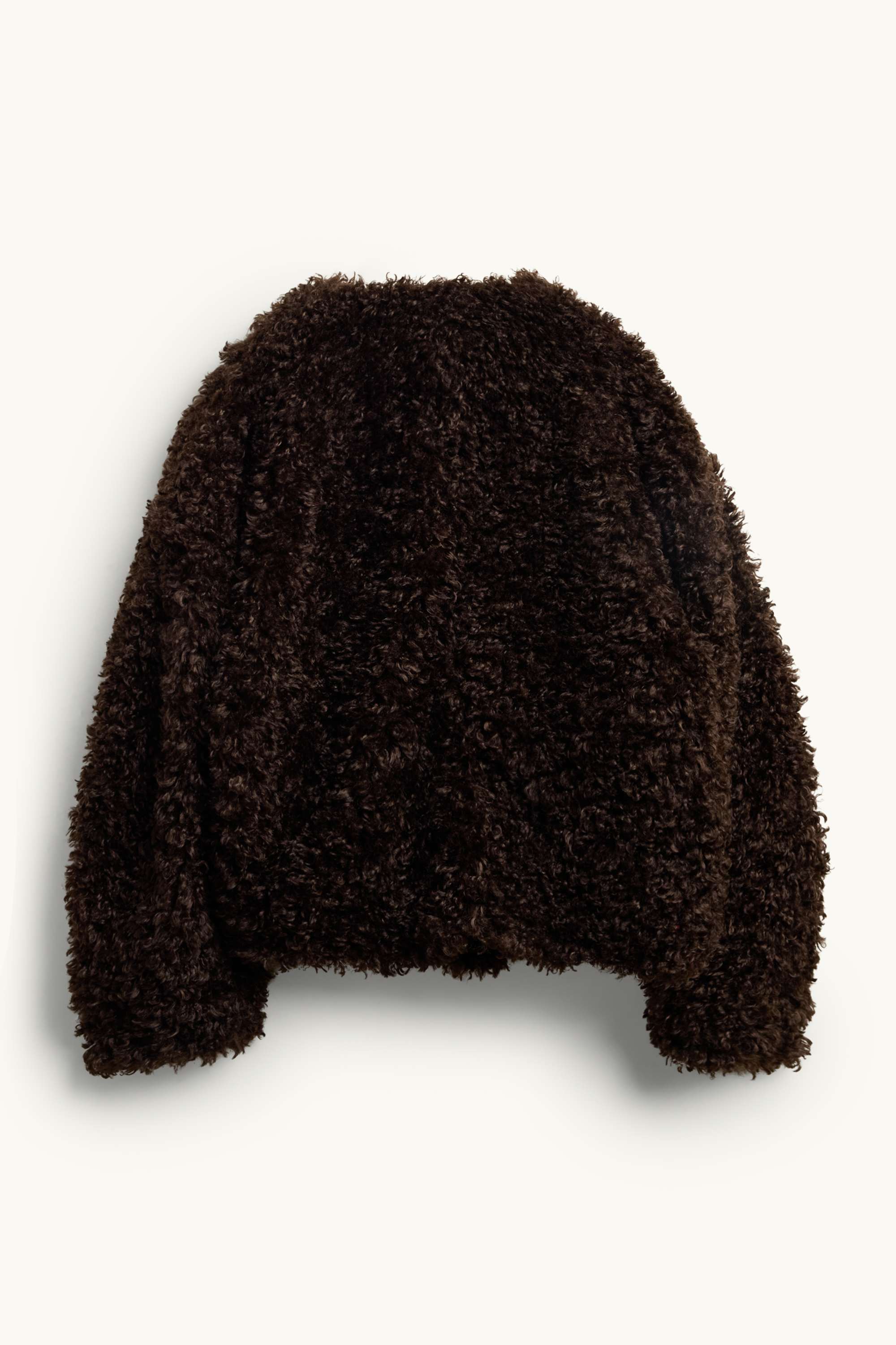 Teddy fur jacket dark brown