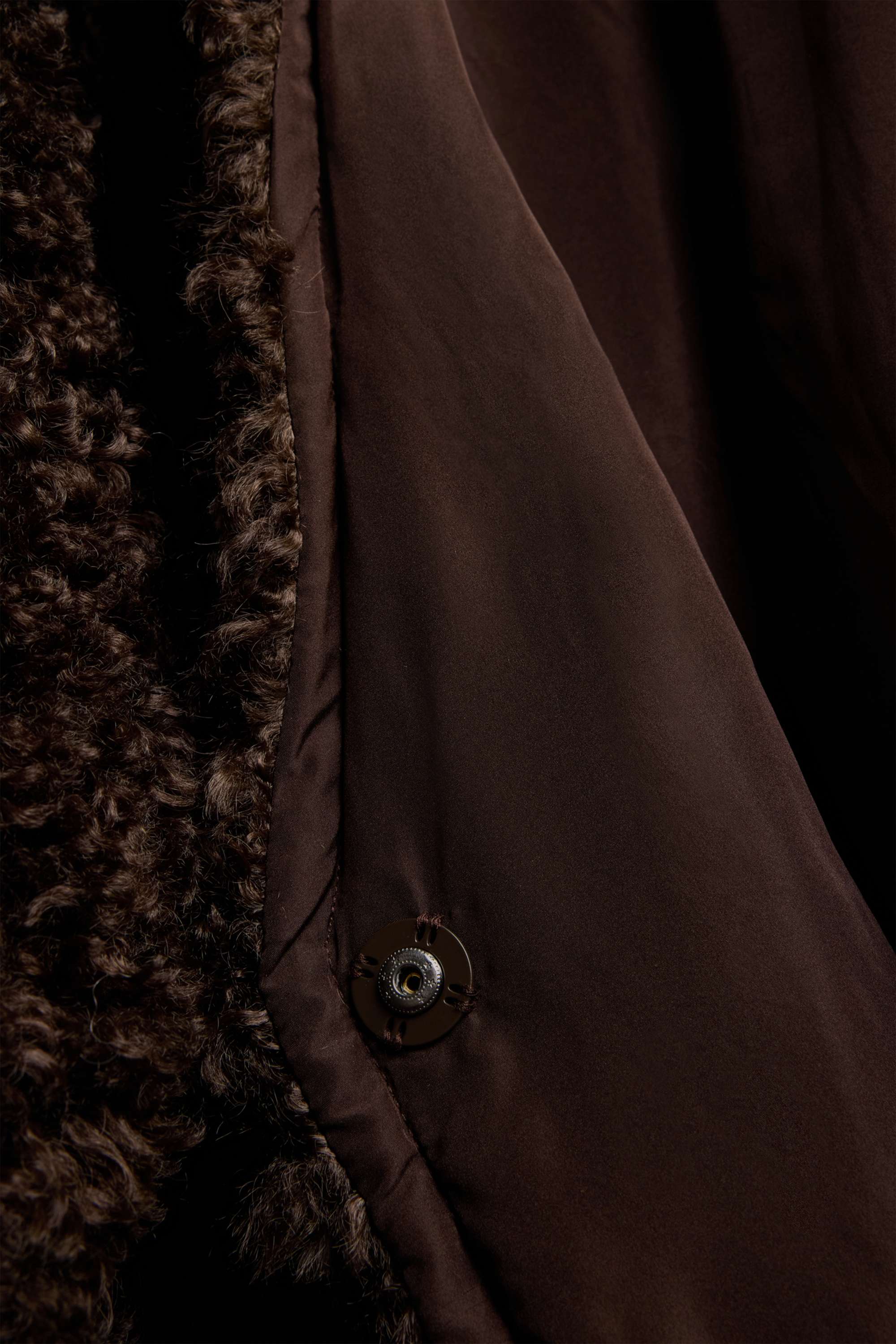Teddy fur jacket dark brown