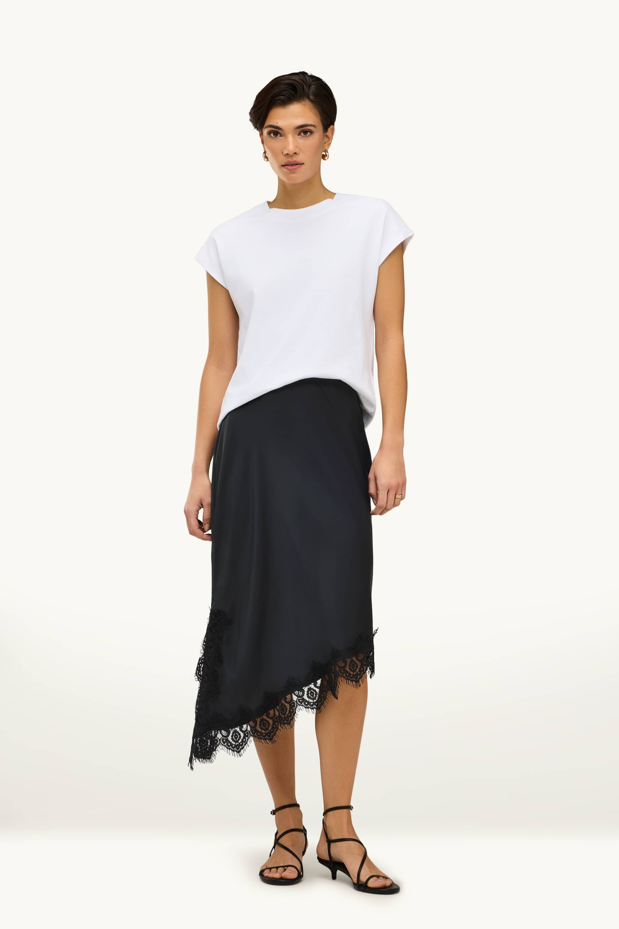 Satin skirt black
