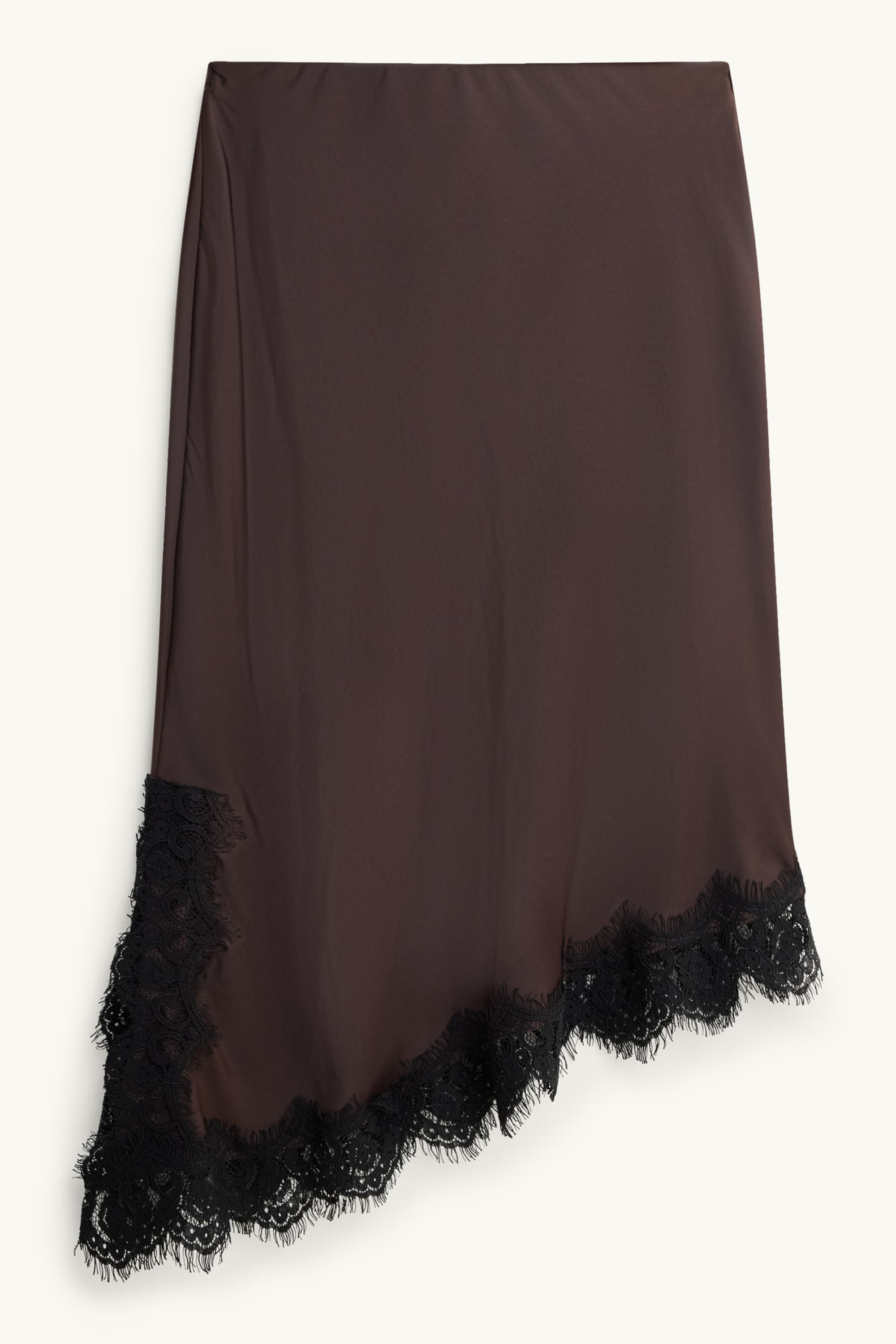 Satin skirt dark brown