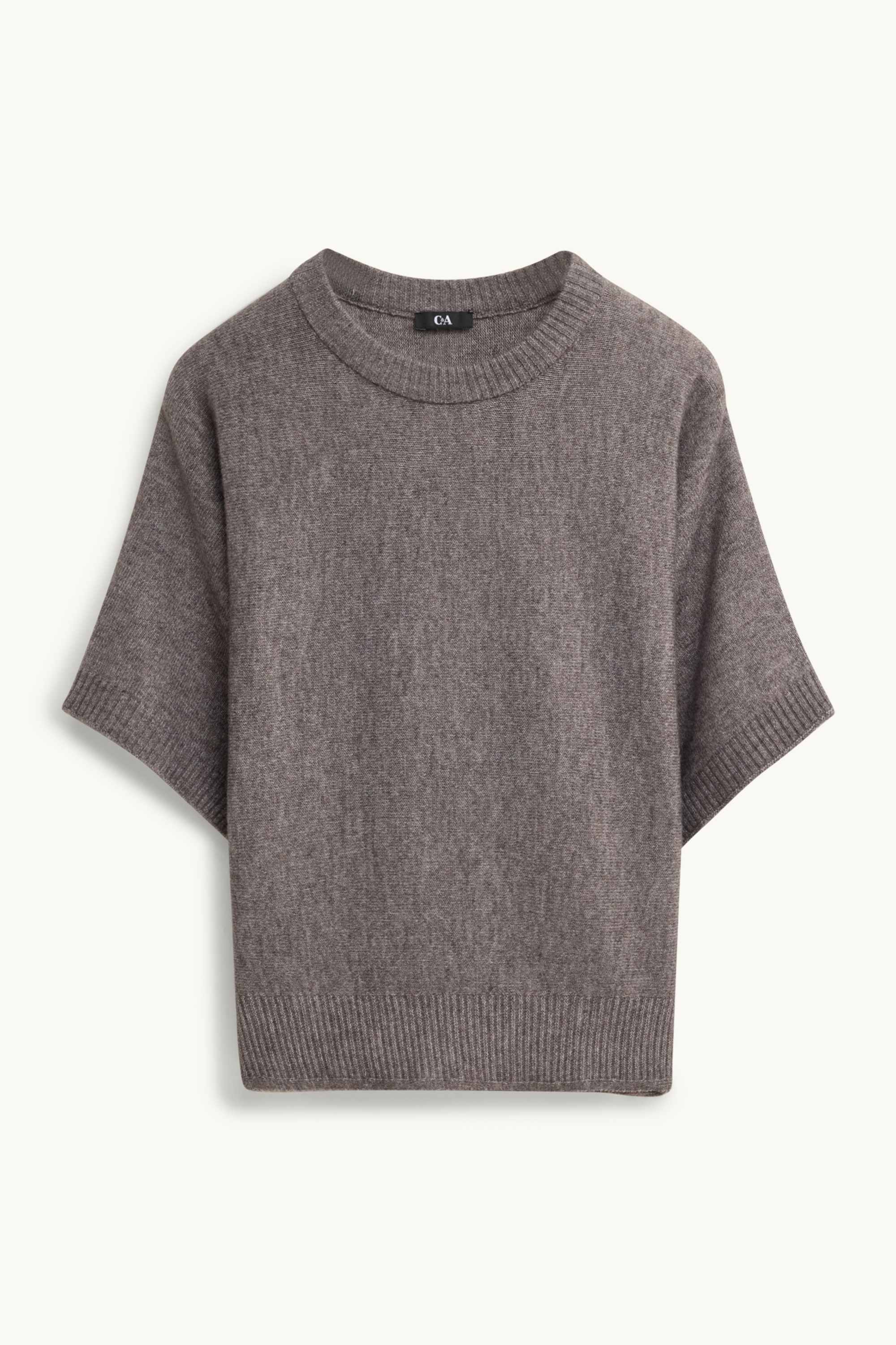Knitted jumper - short sleeve gray