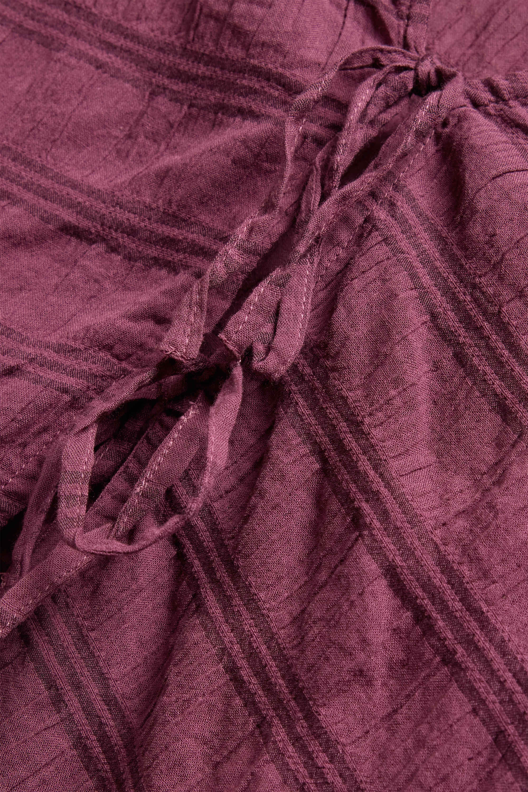 Cropped blouse - smocked purple