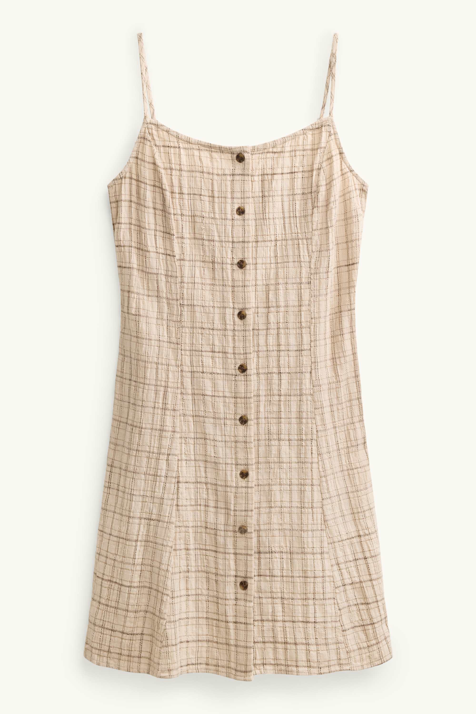 Fit & flare dress - check beige