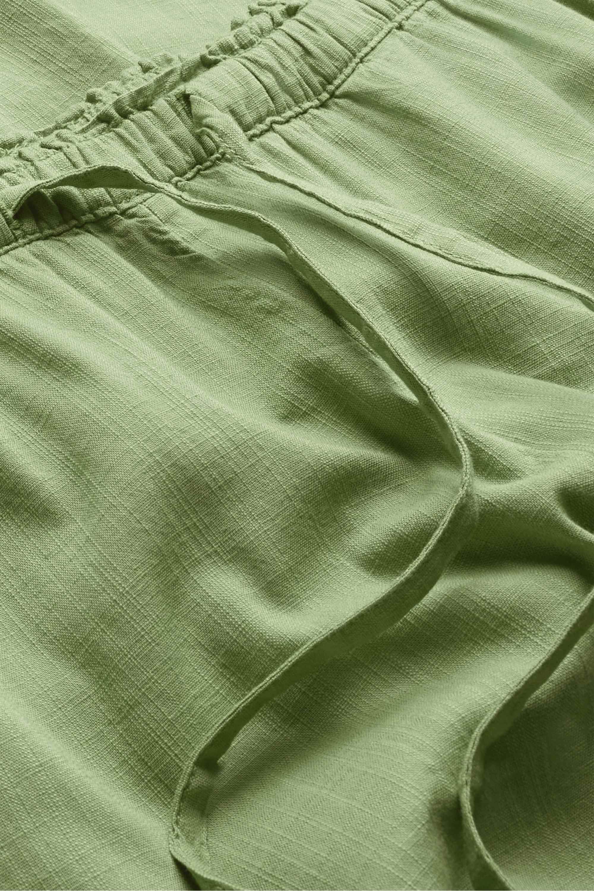 Cloth trousers - mid-rise waist - wide leg green