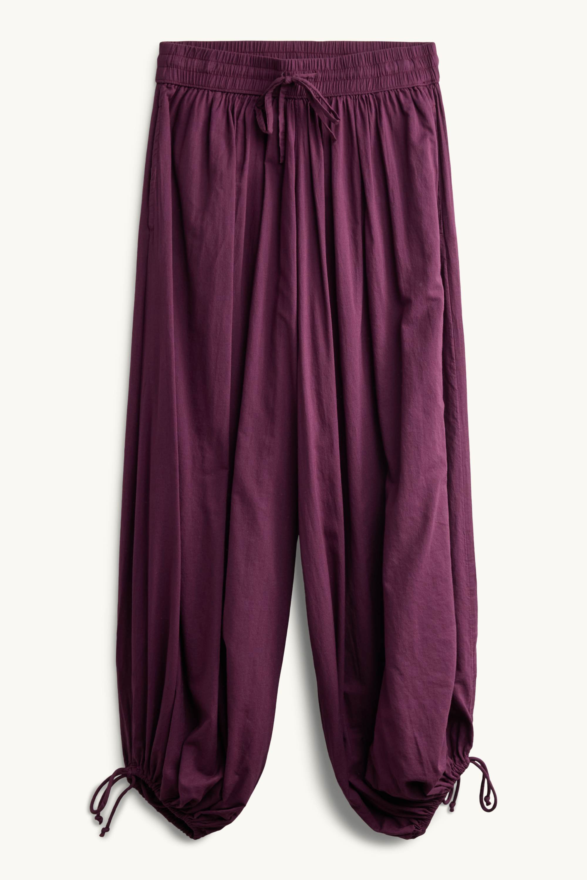 Harem trousers - mid-rise waist - balloon leg purple