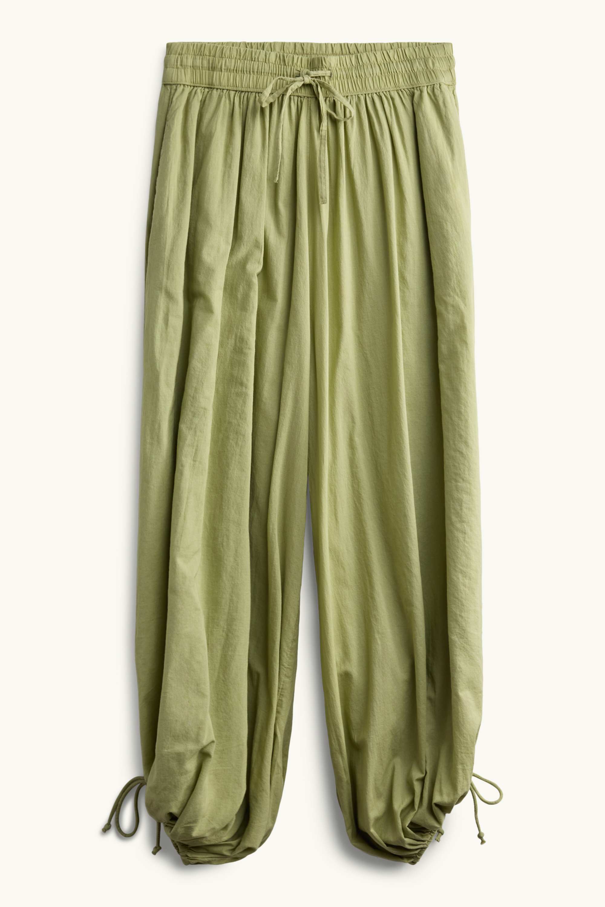 Harem trousers - mid-rise waist - balloon leg green