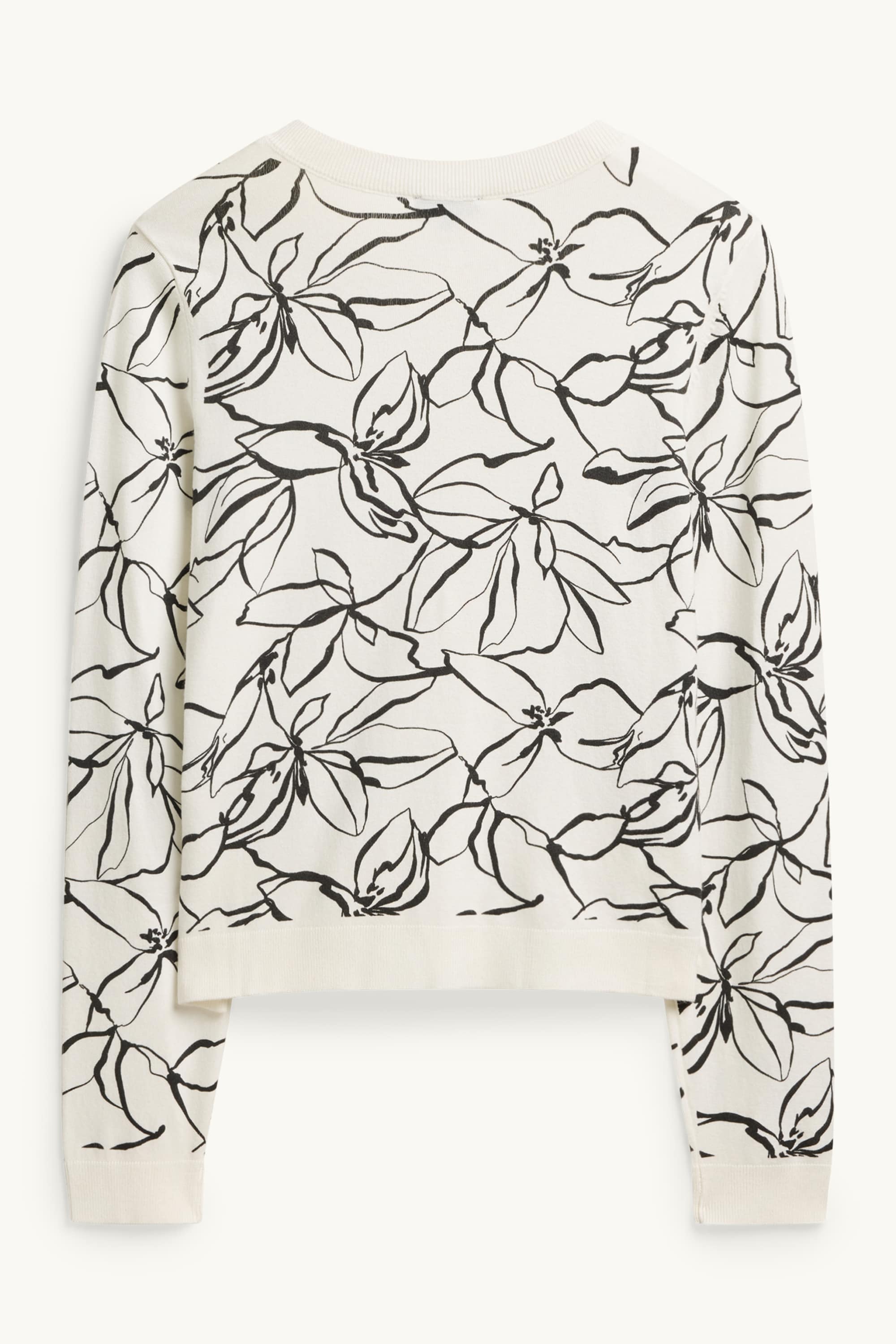 Cardigan - floral white / black