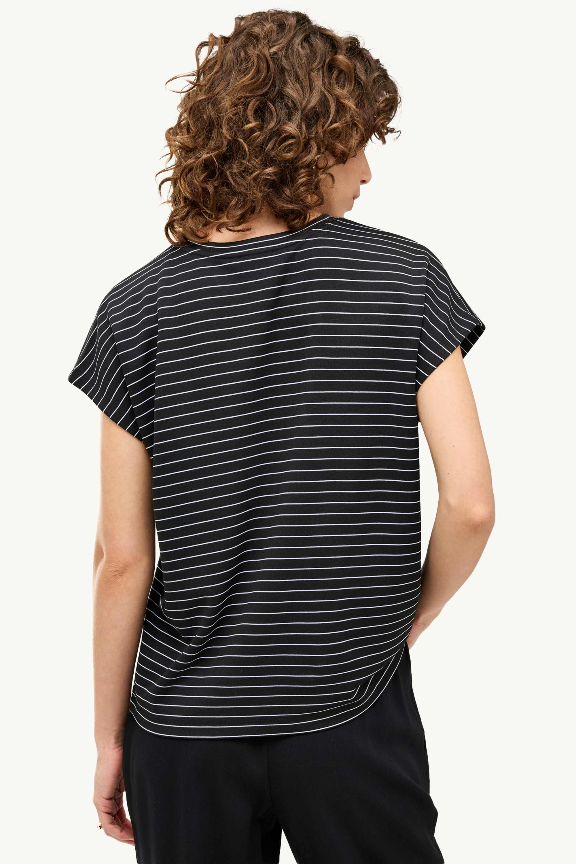 T-shirt - regular fit - striped black / white