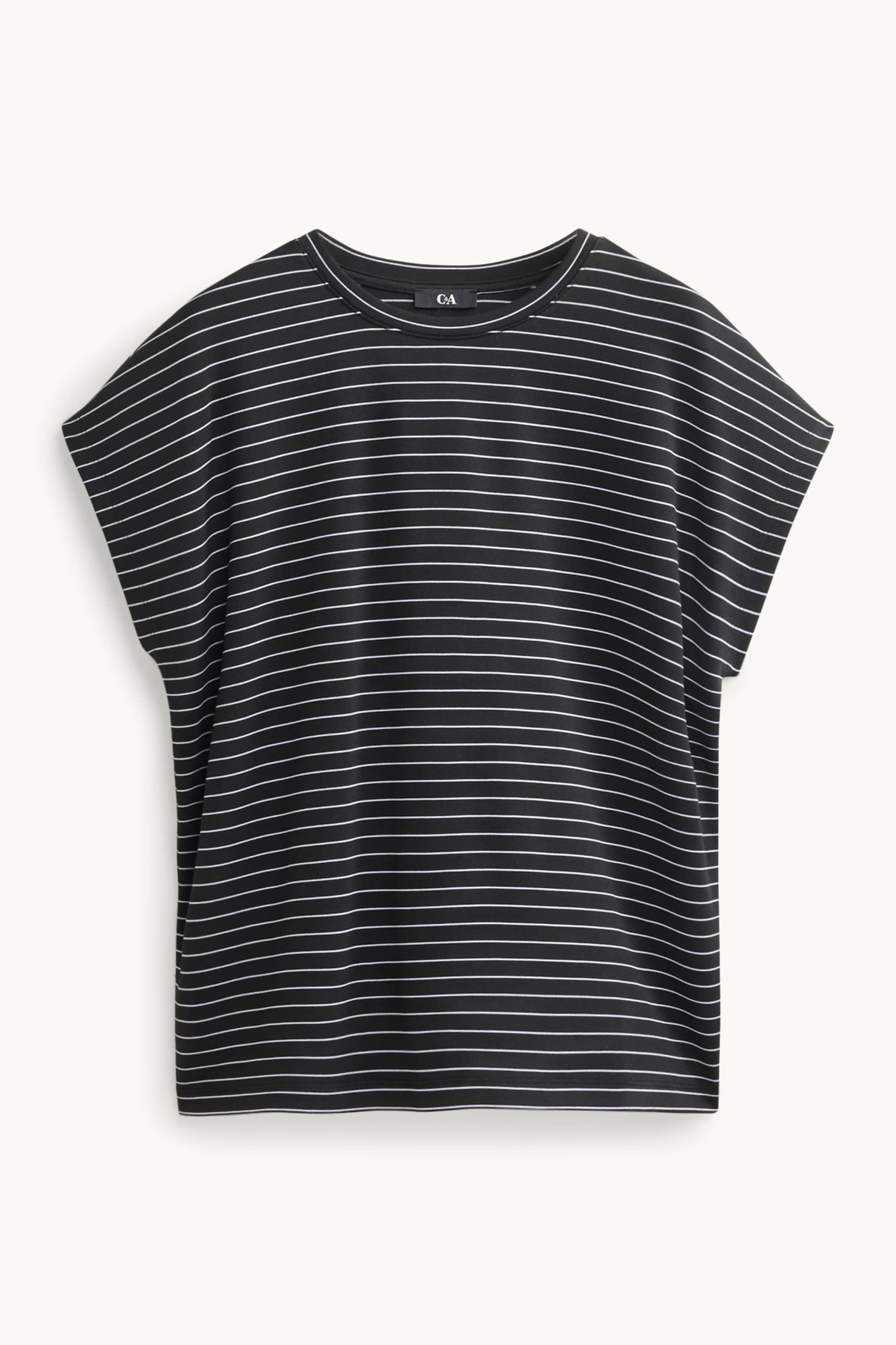 T-shirt - regular fit - striped black / white