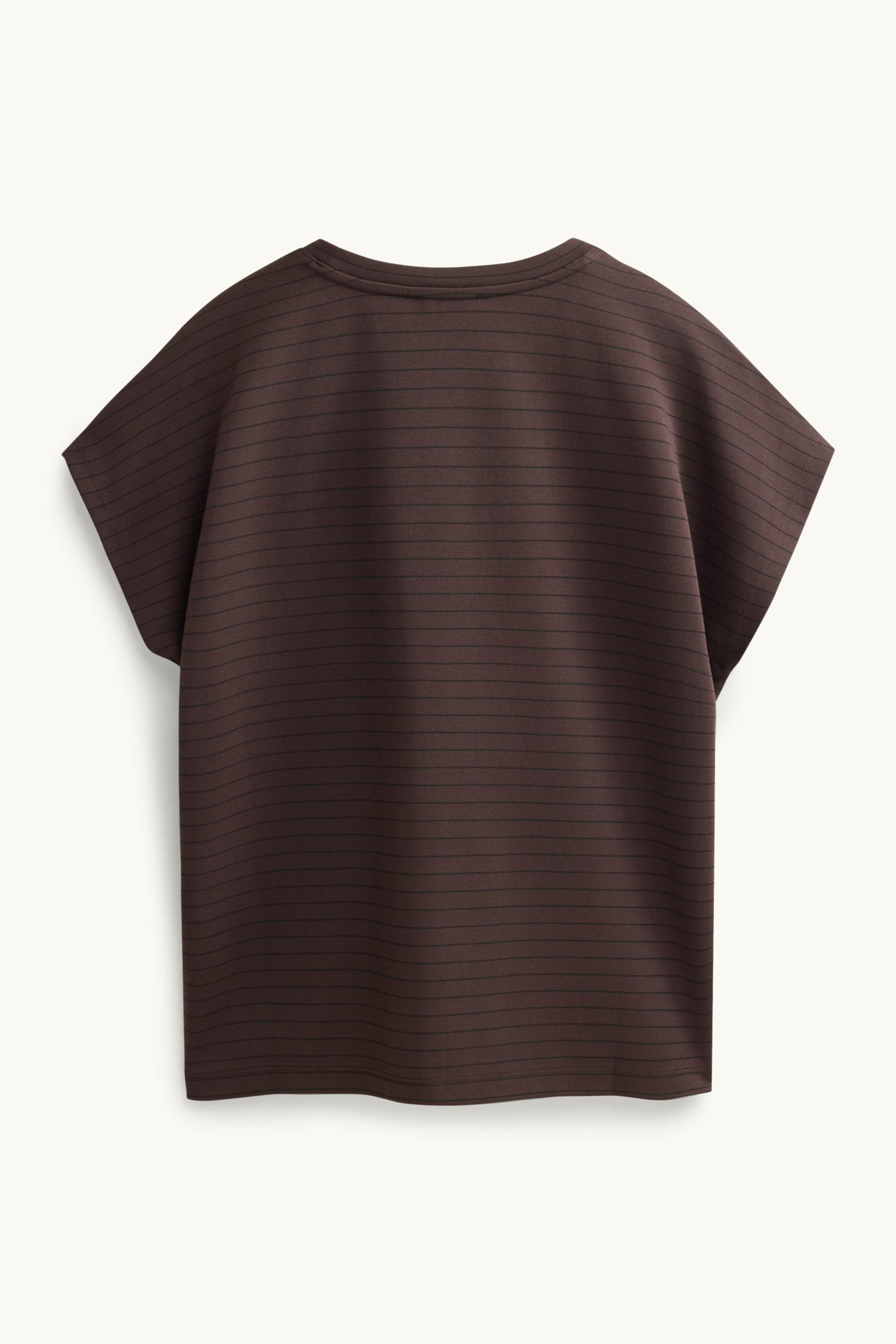 T-shirt - regular fit - striped dark brown