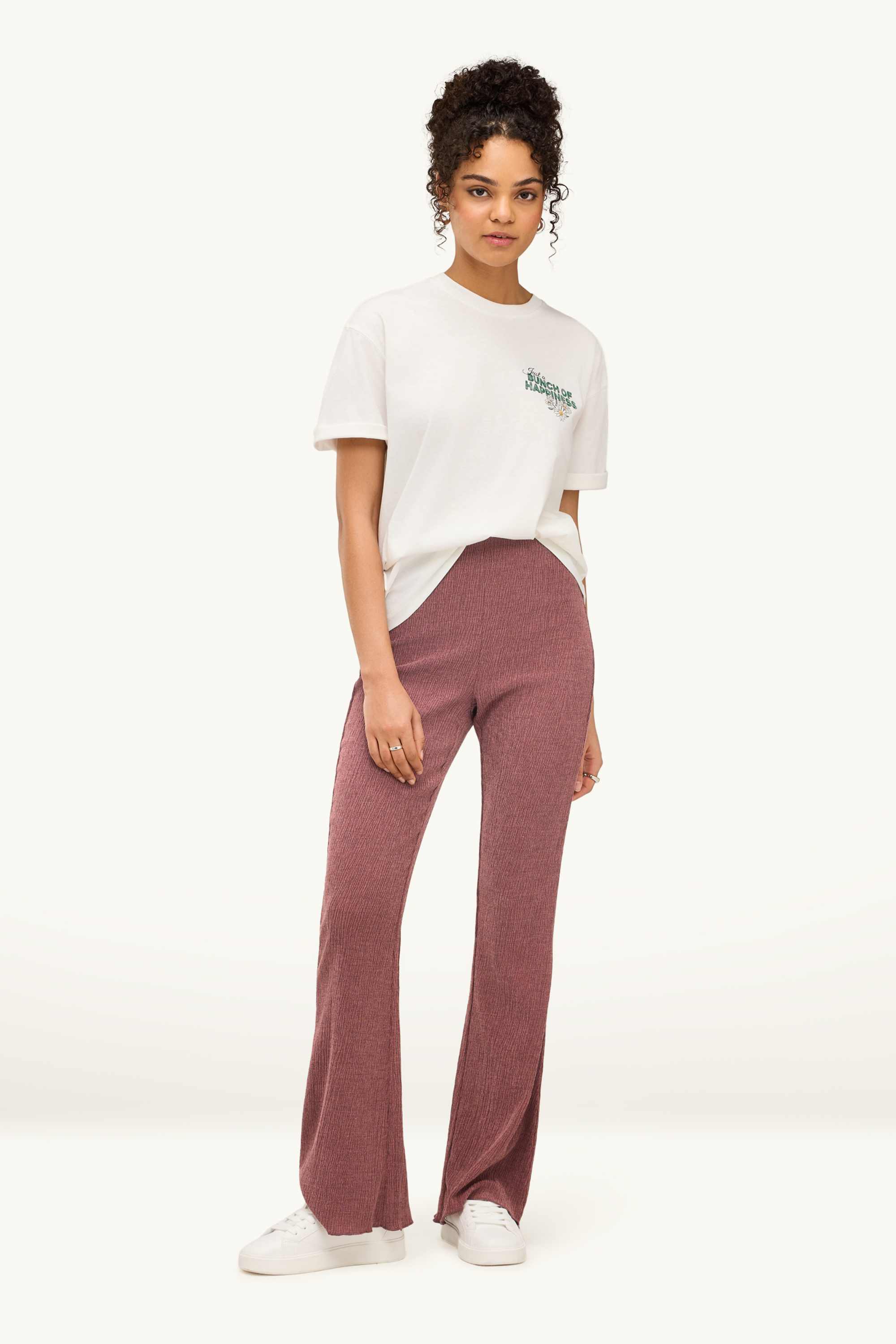 Cloth trousers - high waist - flared red