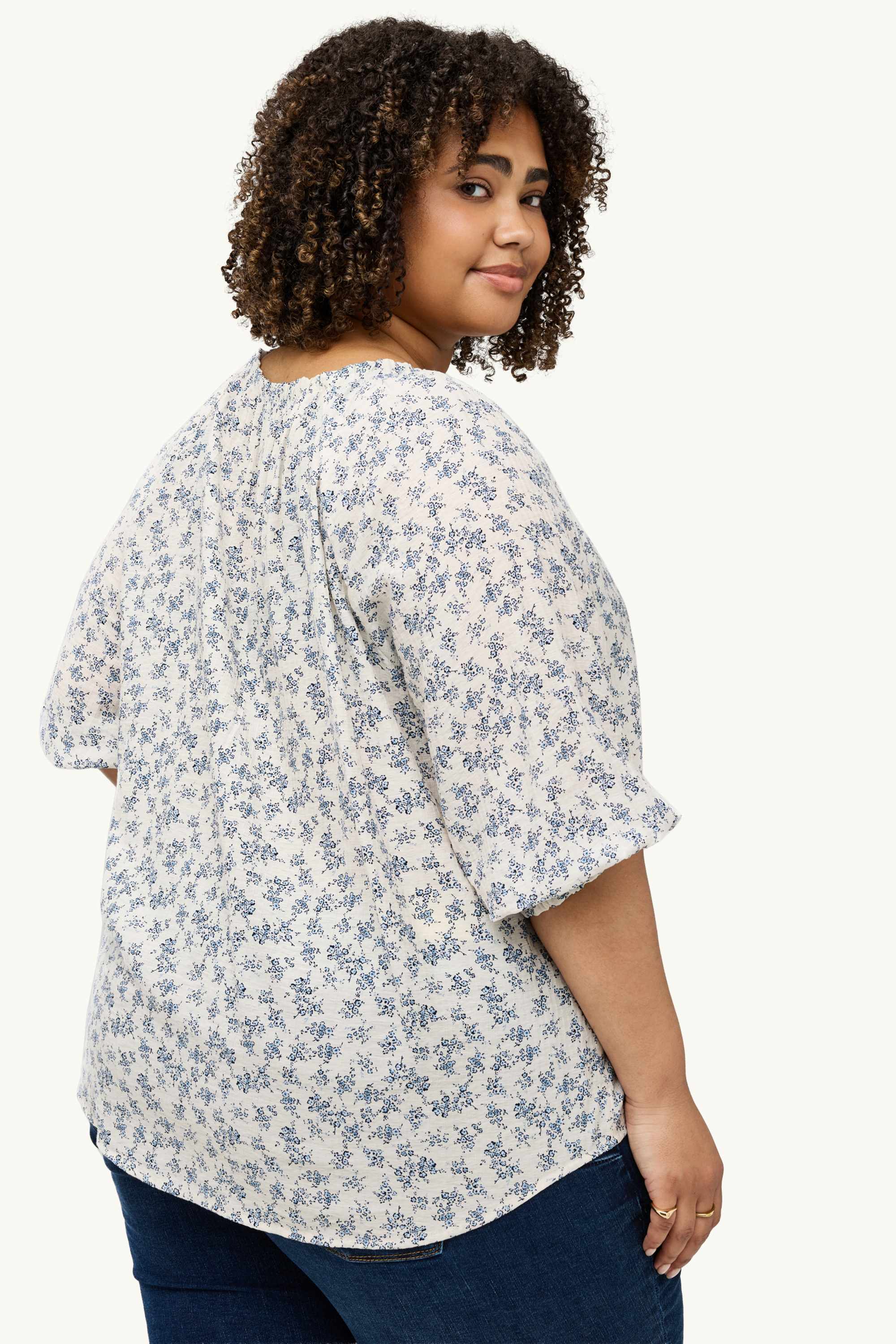 Blouse - floral beige