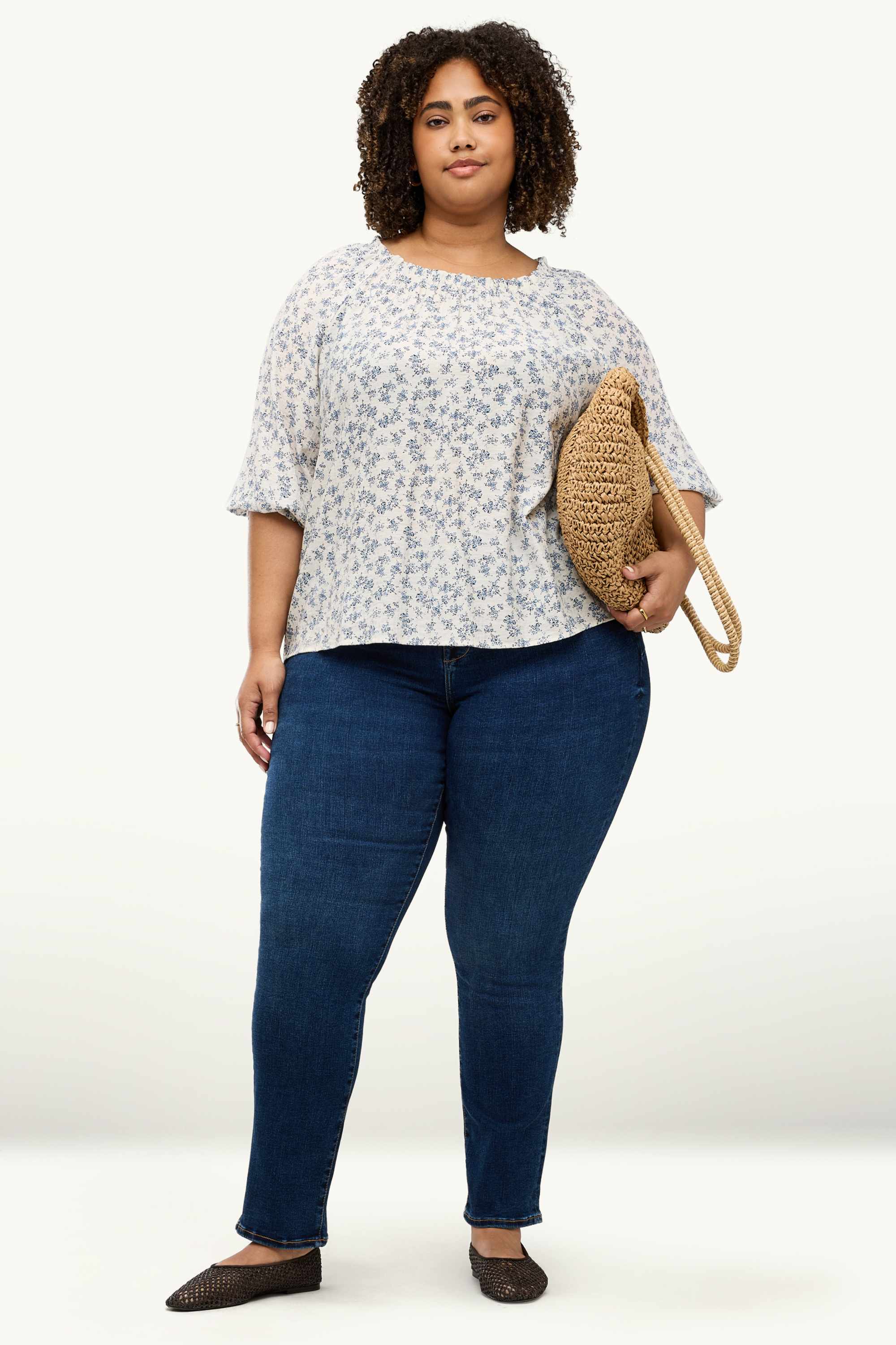 Blouse - floral beige