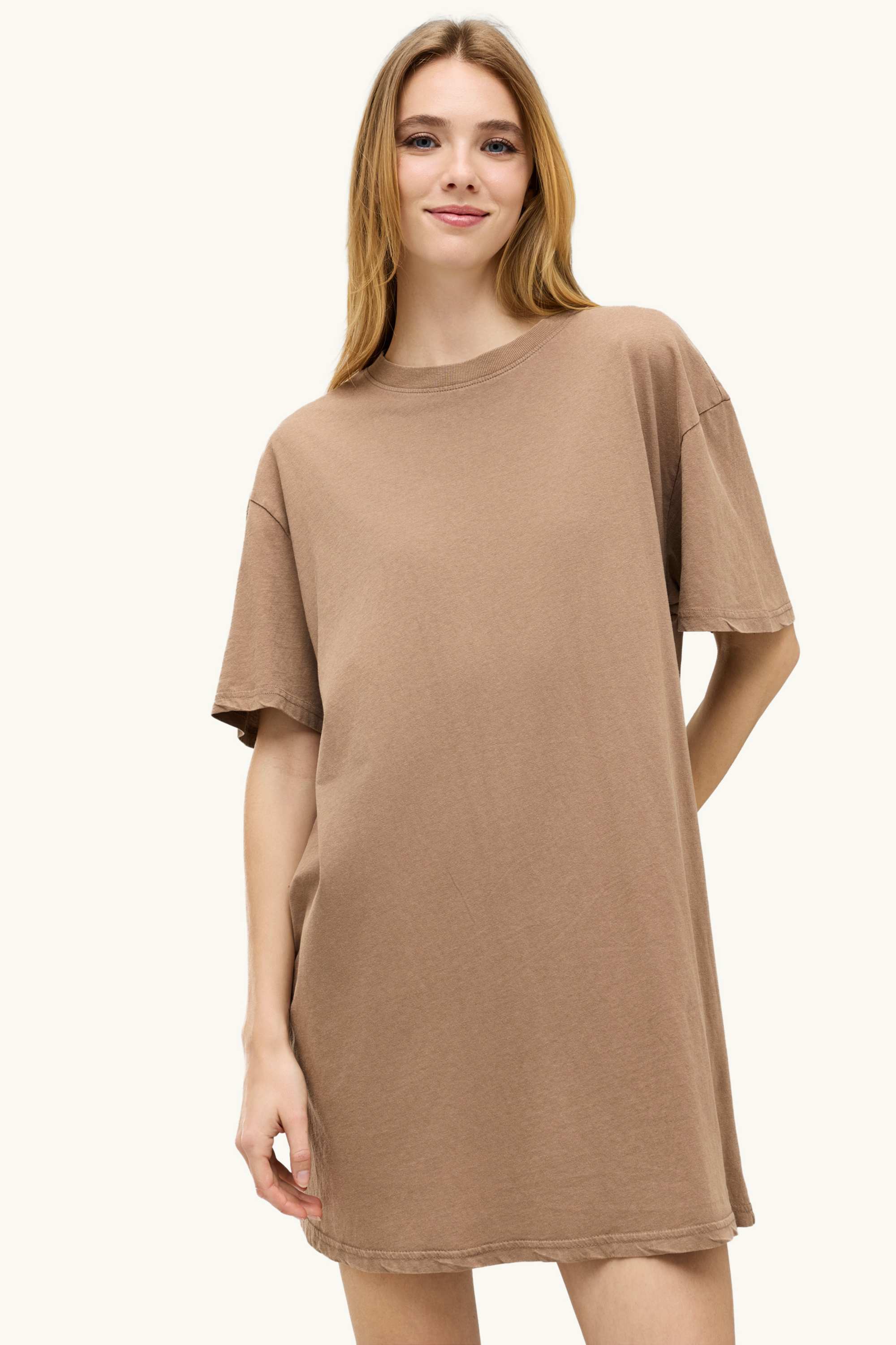 T-shirt dress light brown