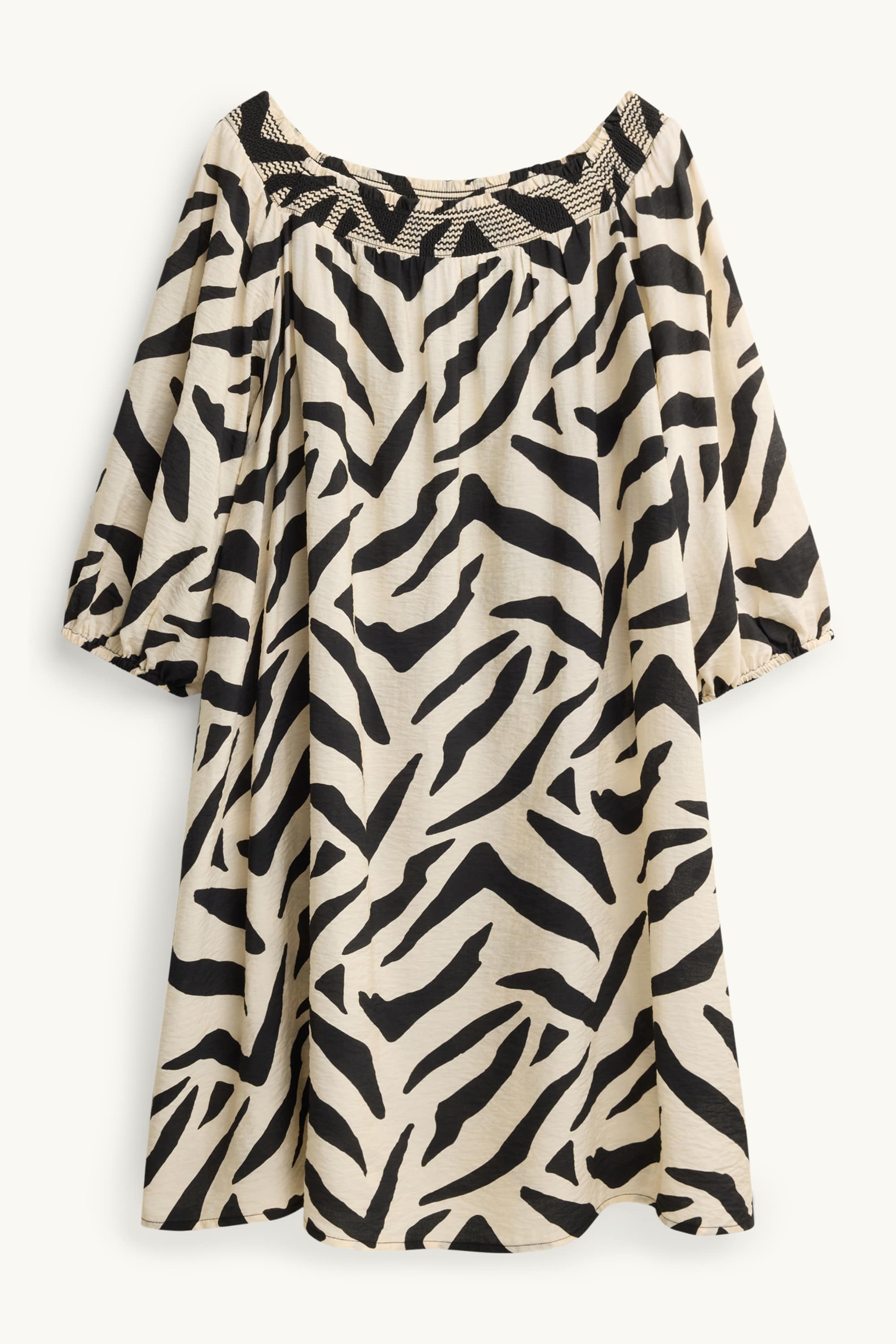 Dress - patterned black / beige