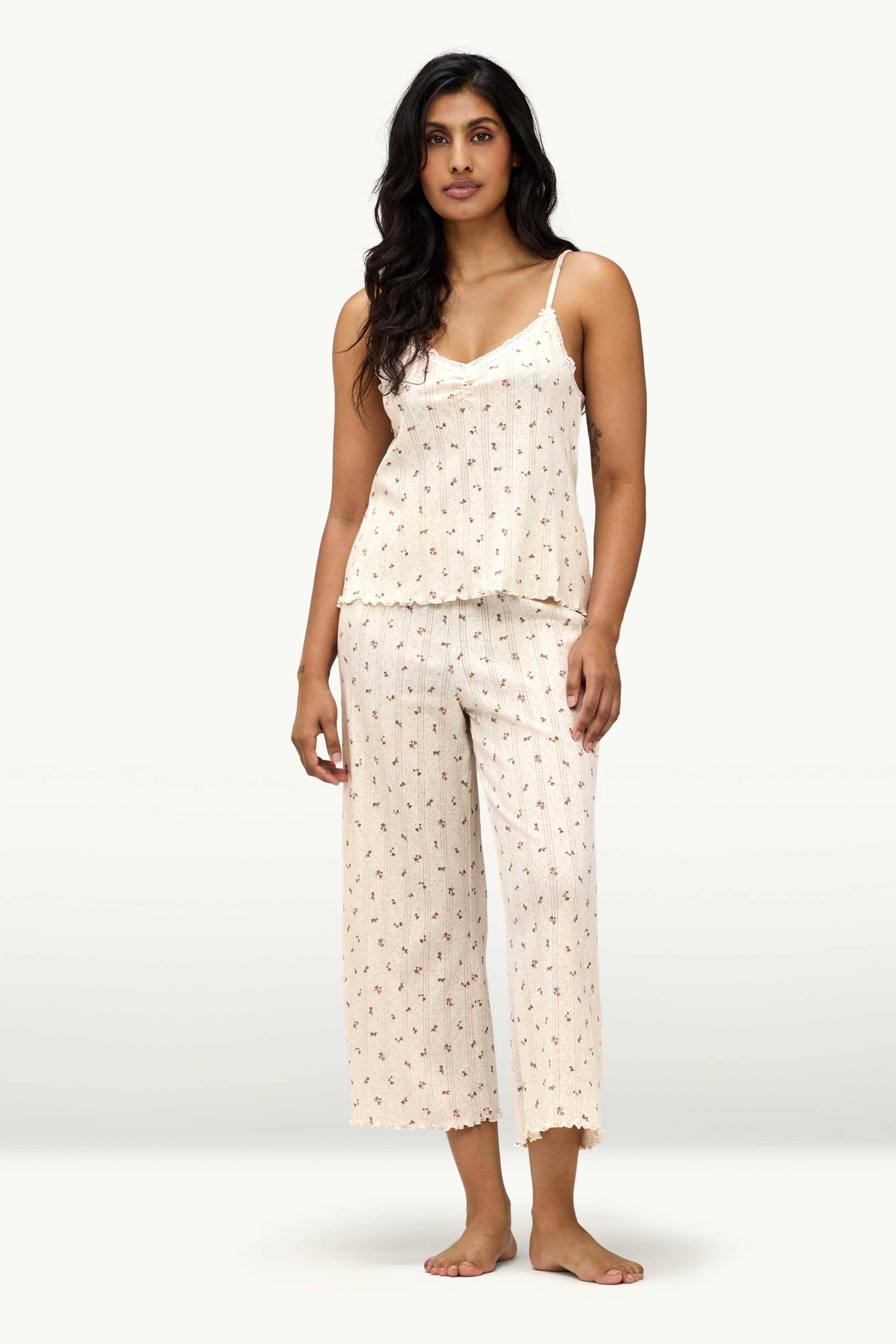 Pointelle pyjamas - floral cremewhite