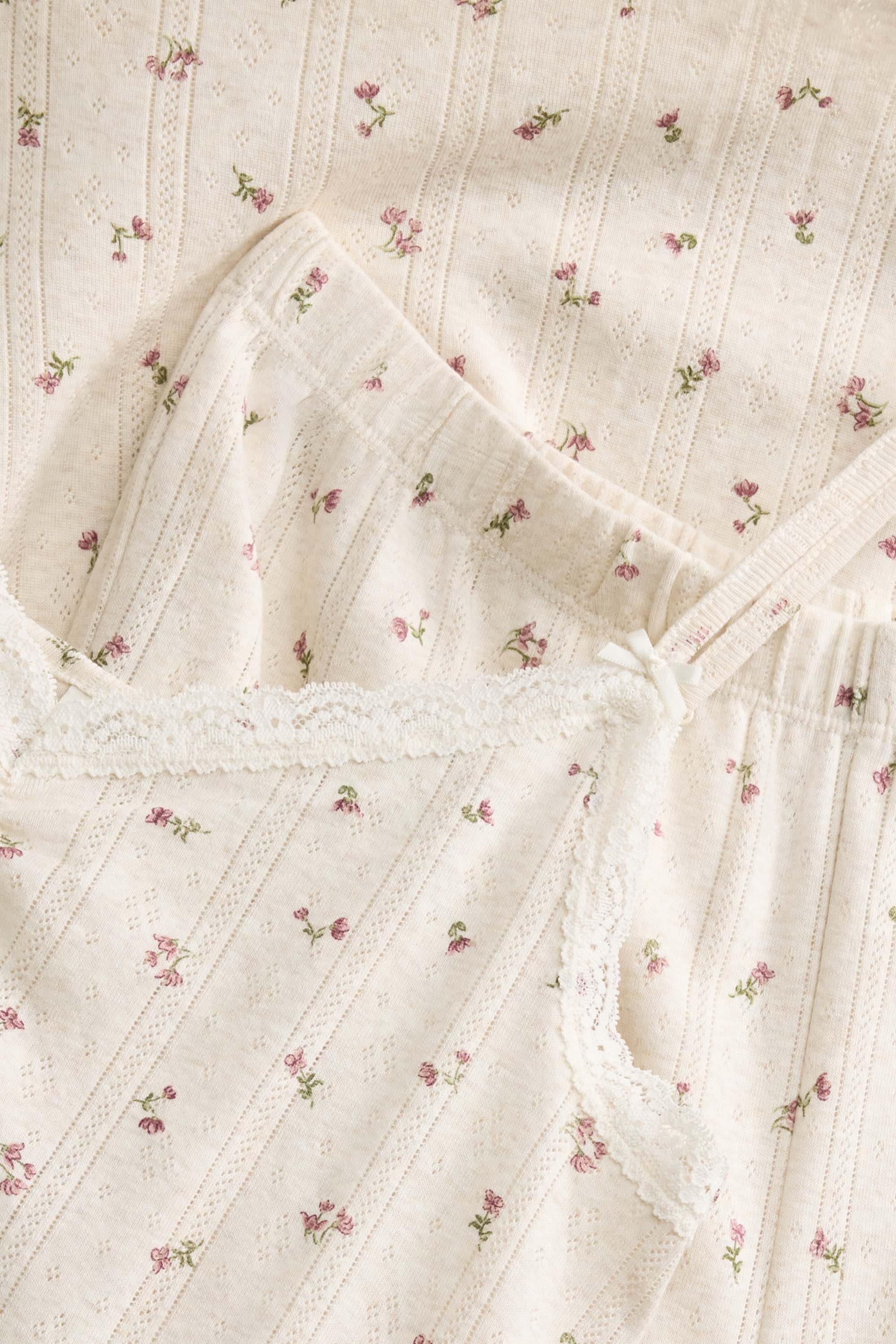 Pointelle pyjamas - floral cremewhite