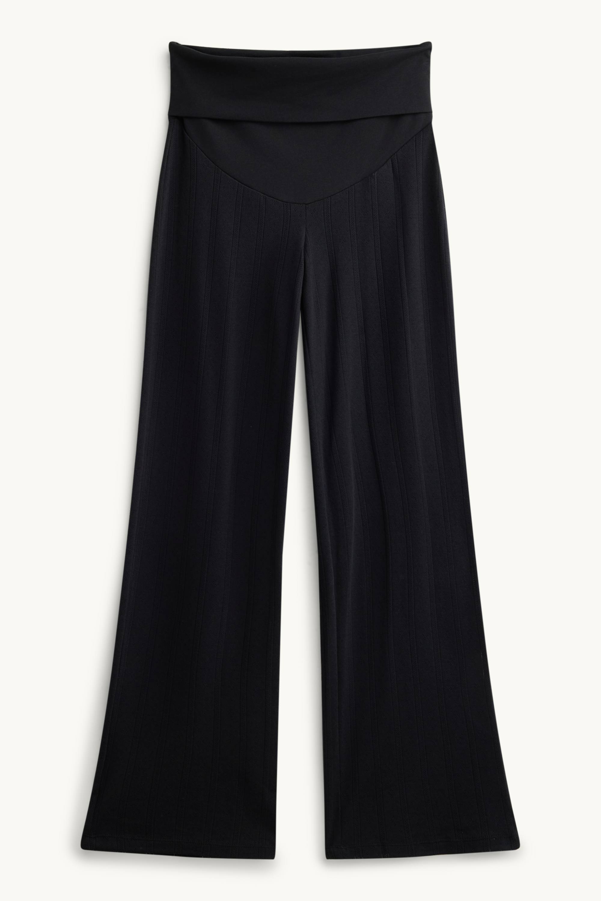Pointelle maternity pyjama bottoms black