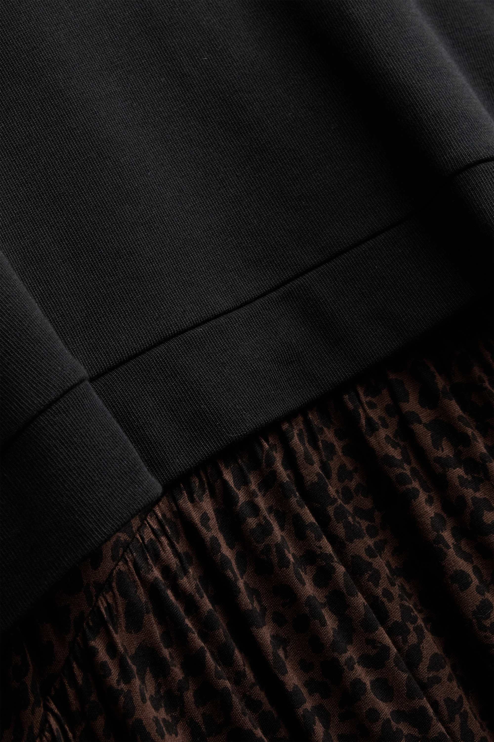 Nursing dress - leopard print black