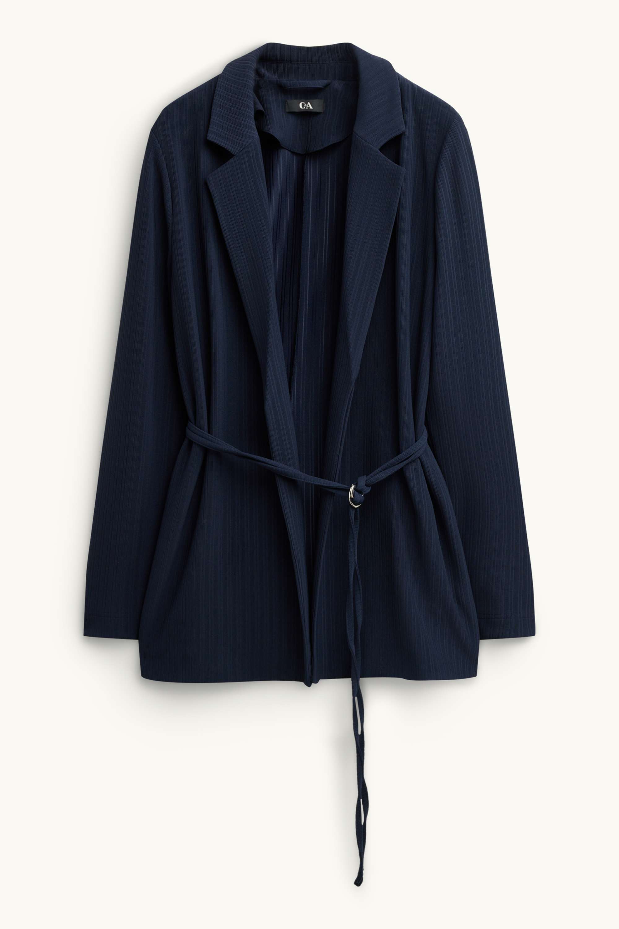 Long blazer - fitted - ribbed dark blue