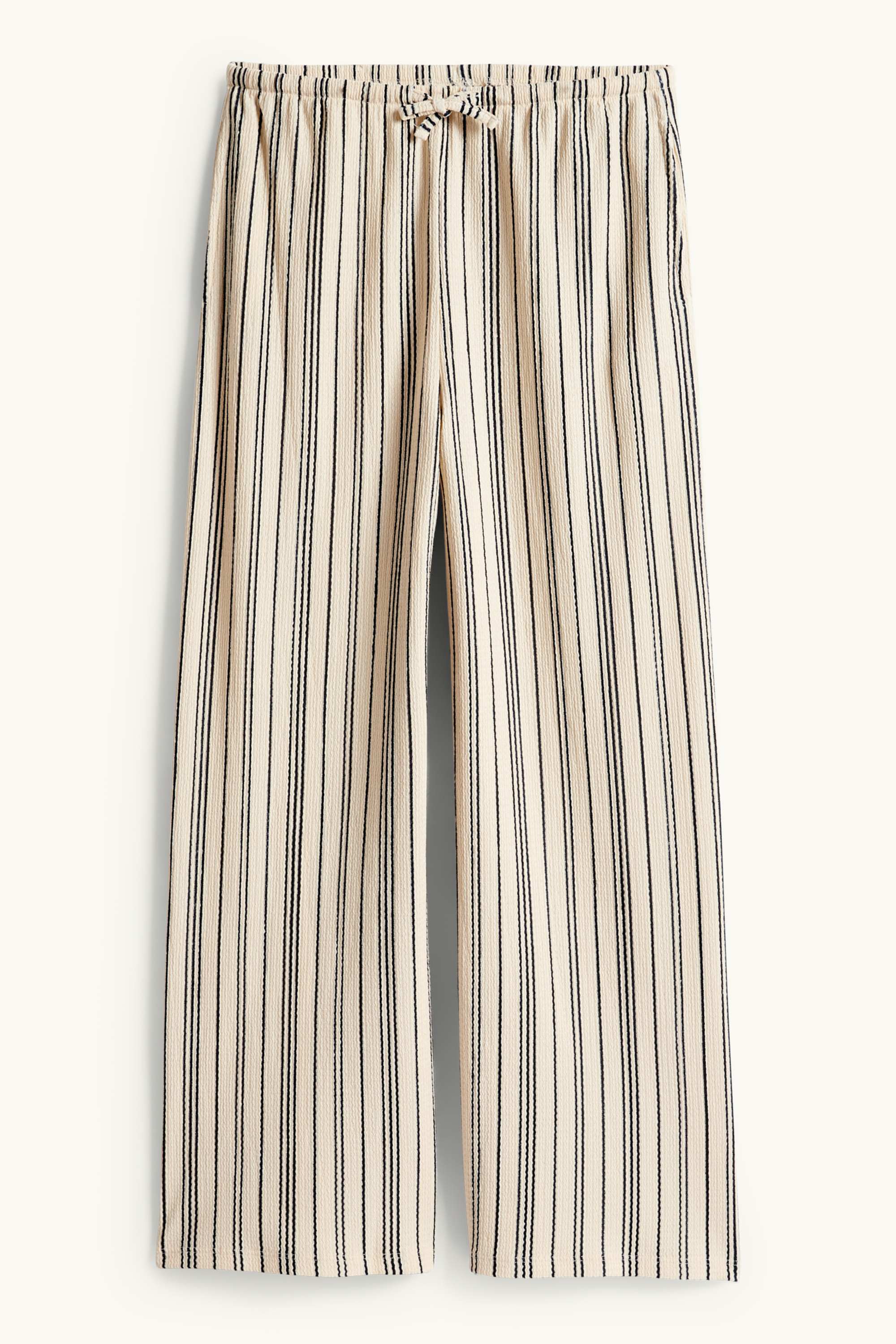 Jersey trousers - striped beige