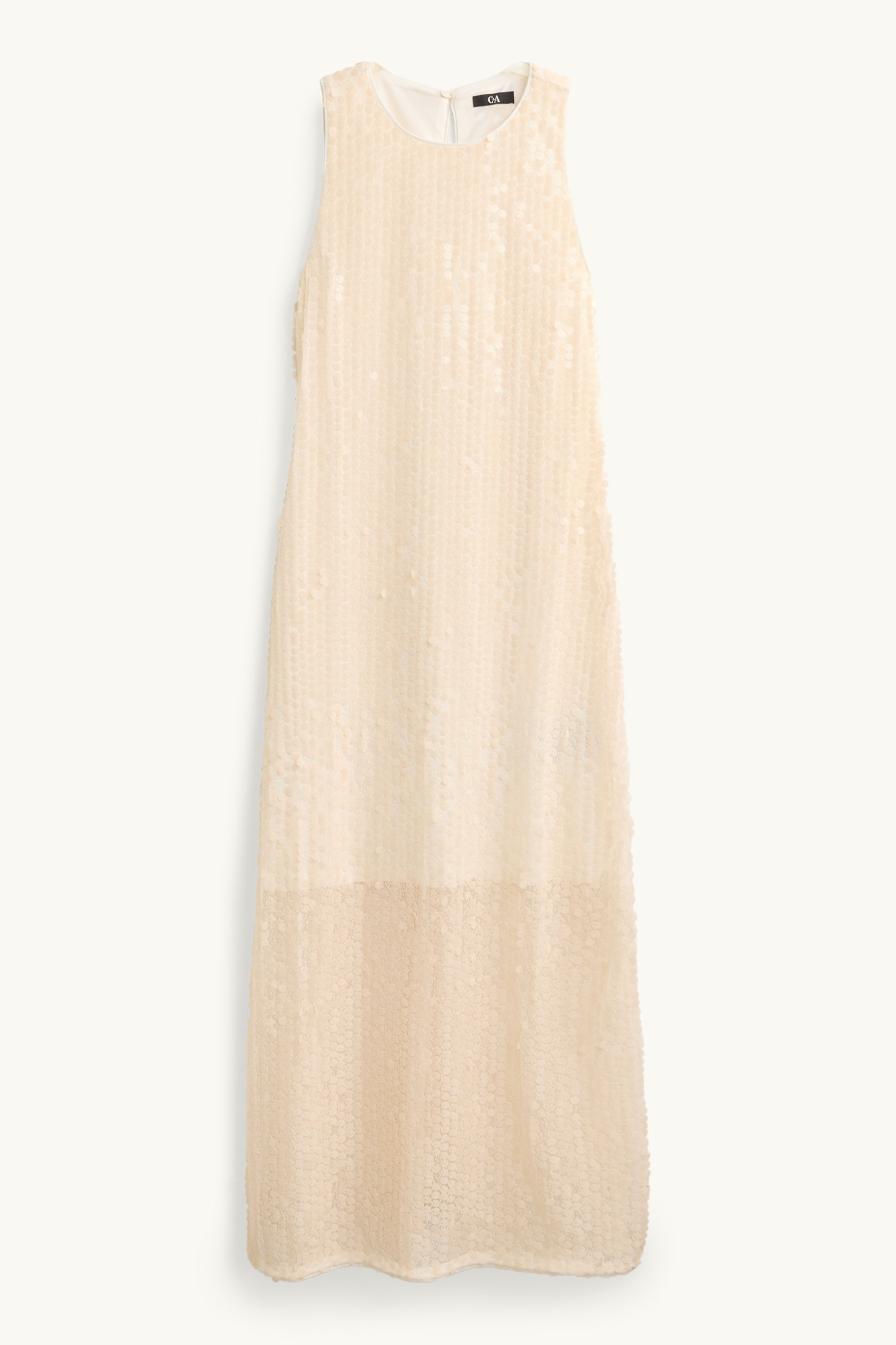 Sequin dress - straight fit beige