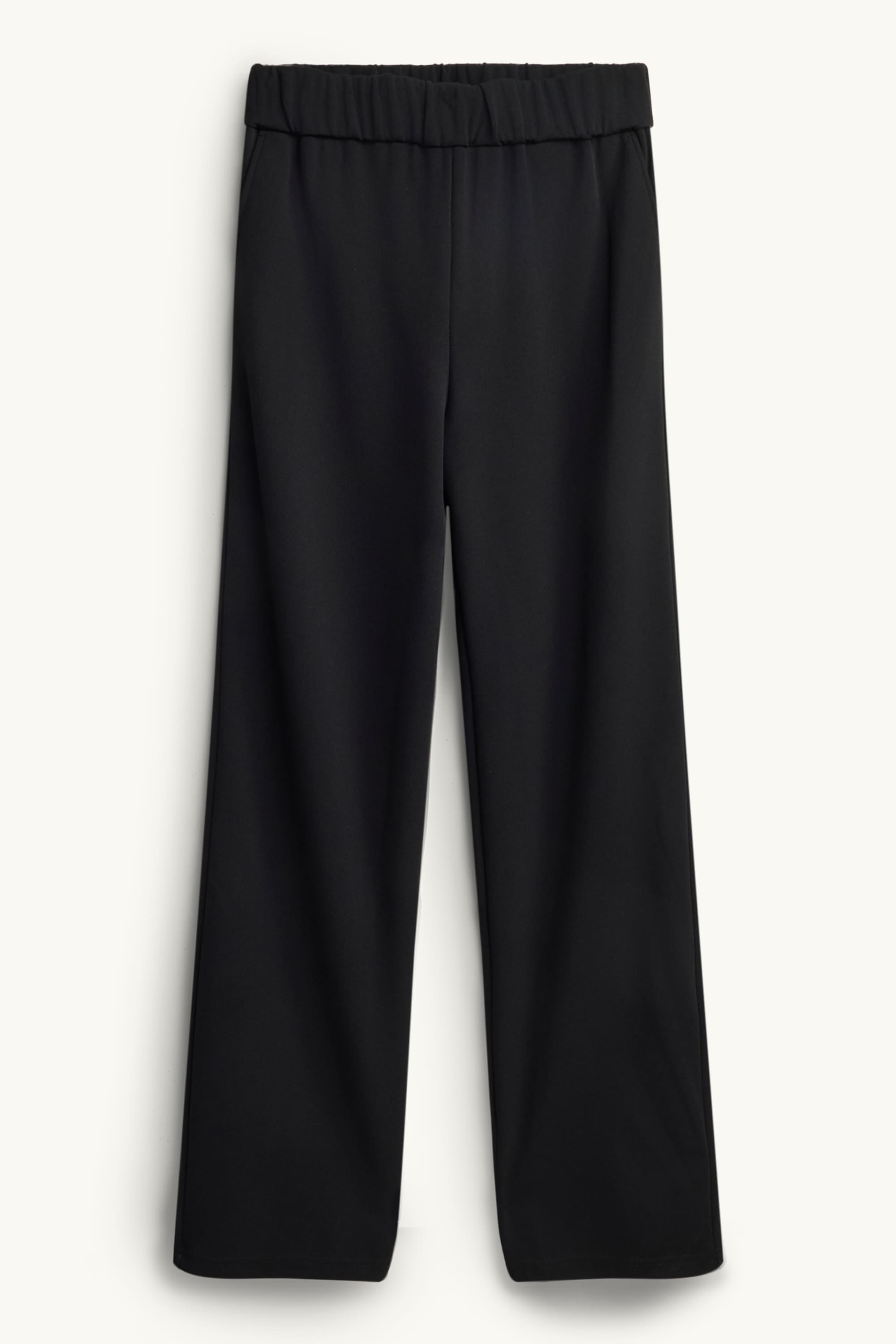 Business trousers - mid-rise waist - wide leg black