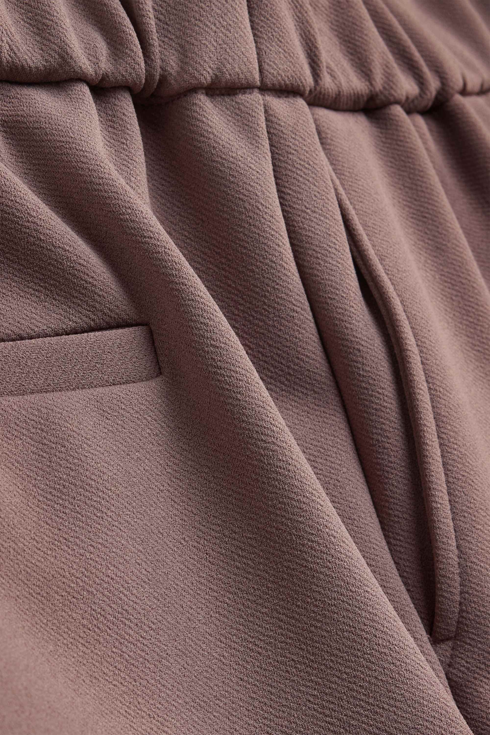 Business trousers - mid-rise waist - wide leg brown