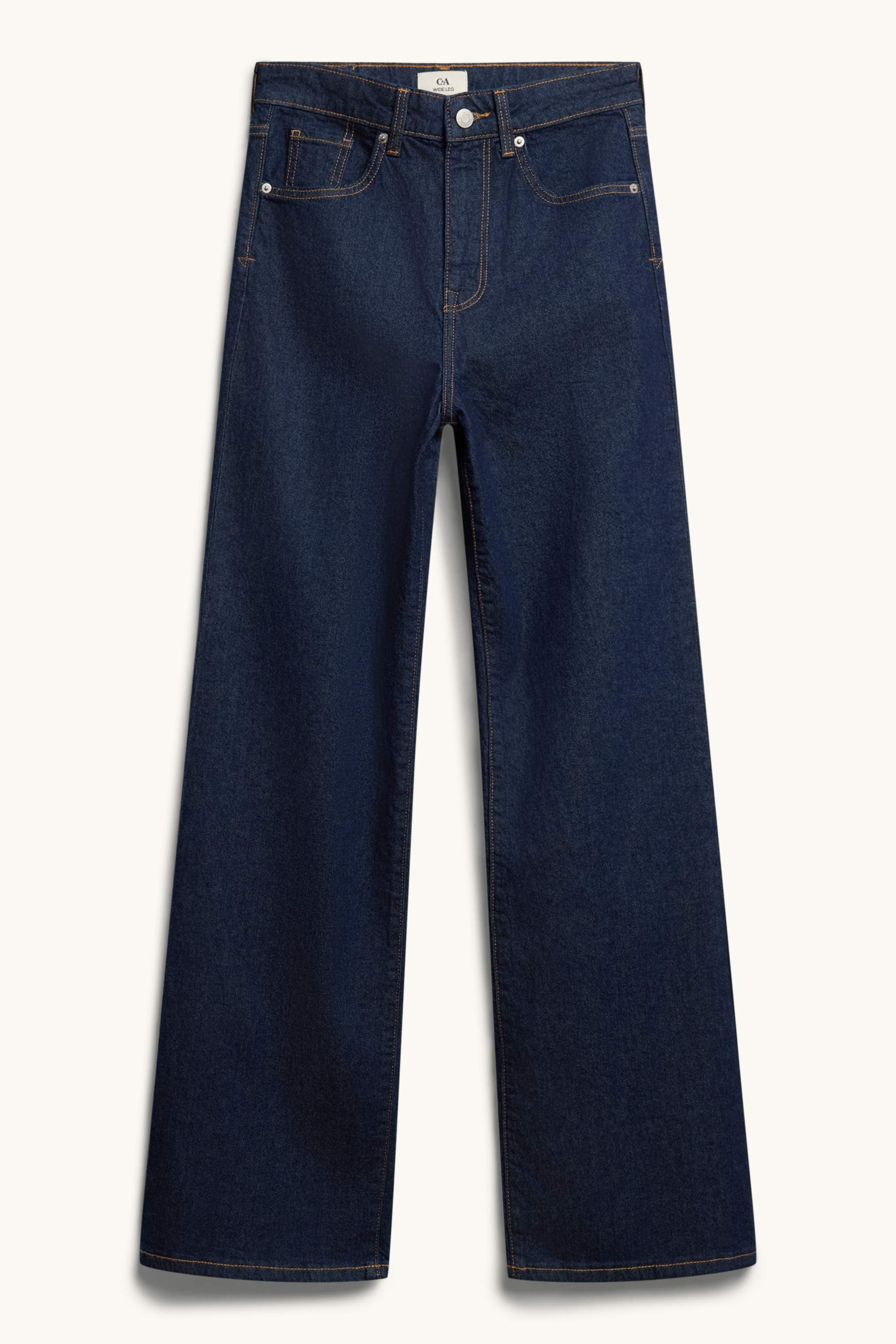 Wide leg jeans - high waist denim-dark blue