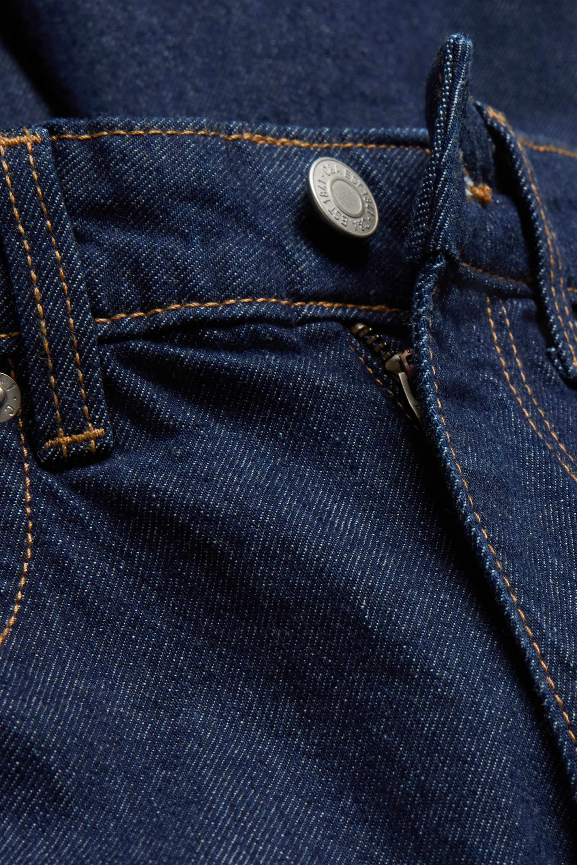 Wide leg jeans - high waist denim-dark blue